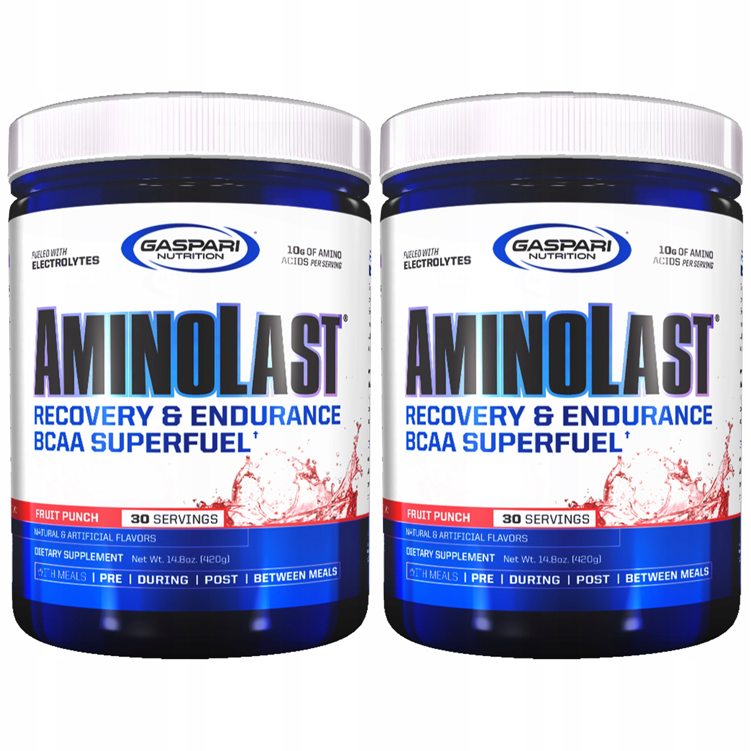 2x Bcaa 2:1:1 Aminokyseliny 420 g Leucin Taurin Gaspari Aminolast ovocný po