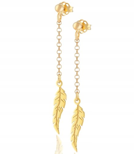 

Długie Kolczyki Pióra Piórka srebro 925 złoto