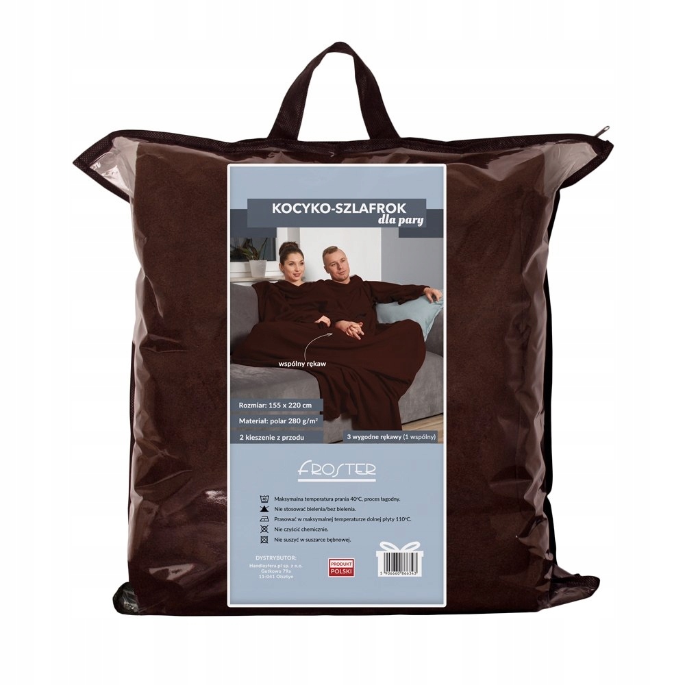 Dekový župan pro pár Čokoláda s rukávy