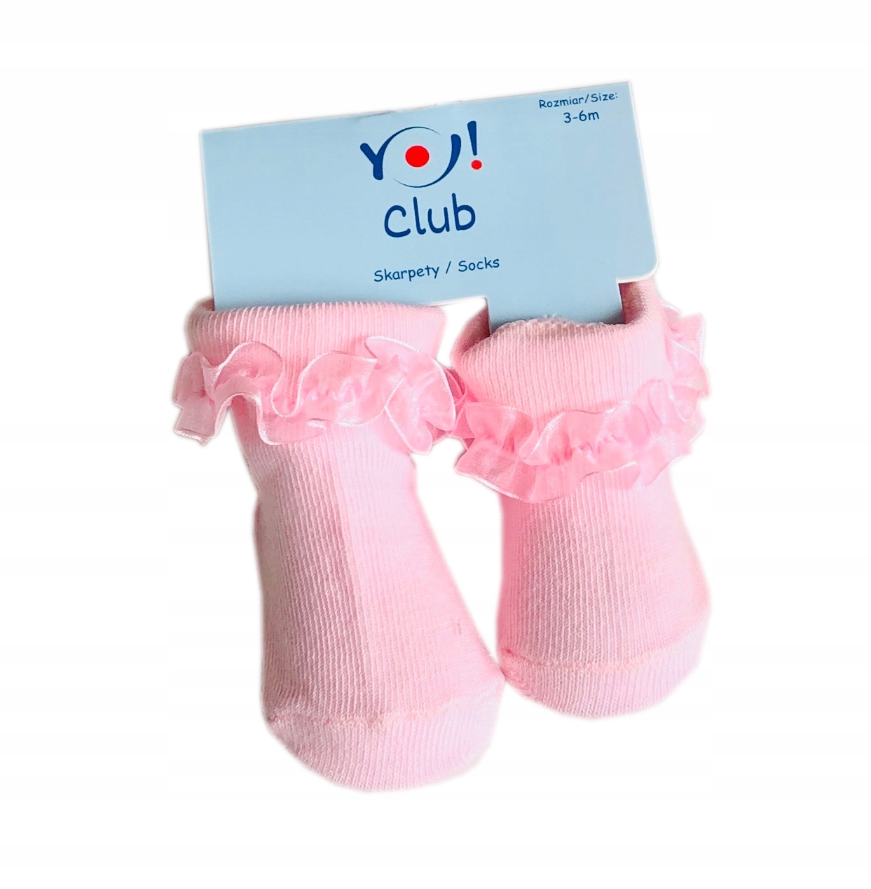 

Skarpetki Niemowlęce bawełna Róż Z Falbanką 6-9m