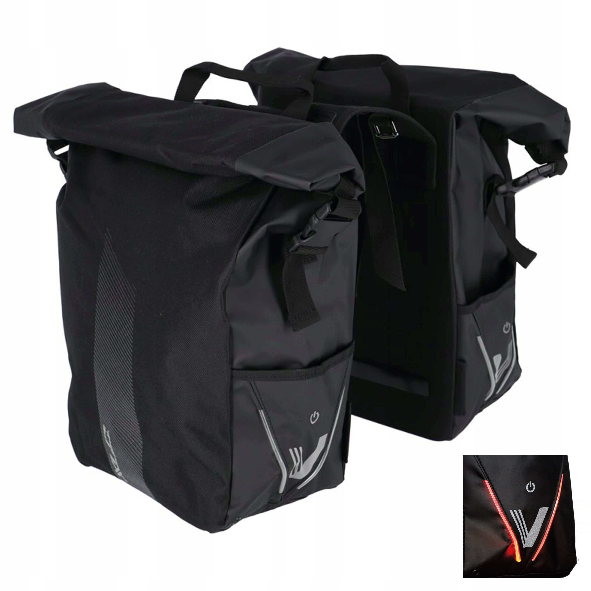 

Sakwa Rowerowa skawy XLC V-light zwijana 58l Led