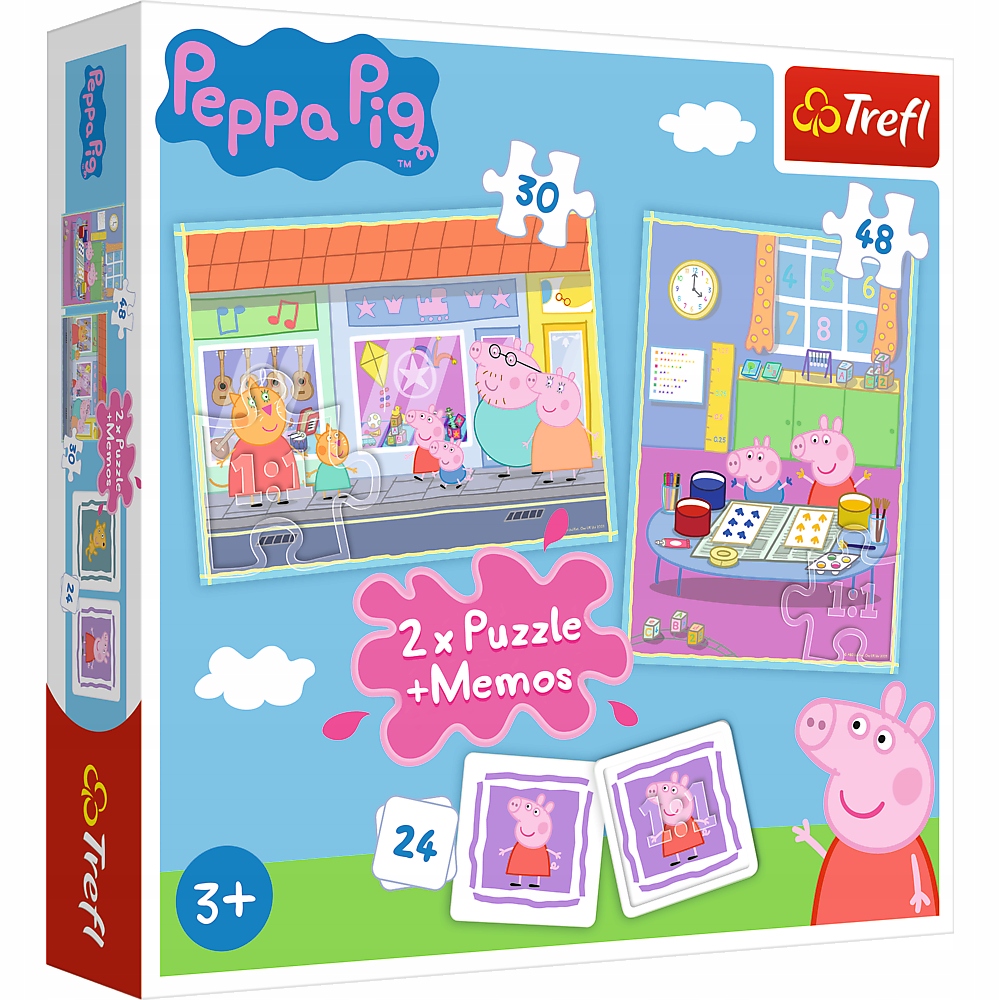 

Puzzle 2w1 Świnka Peppa 90600 Memo Trefl