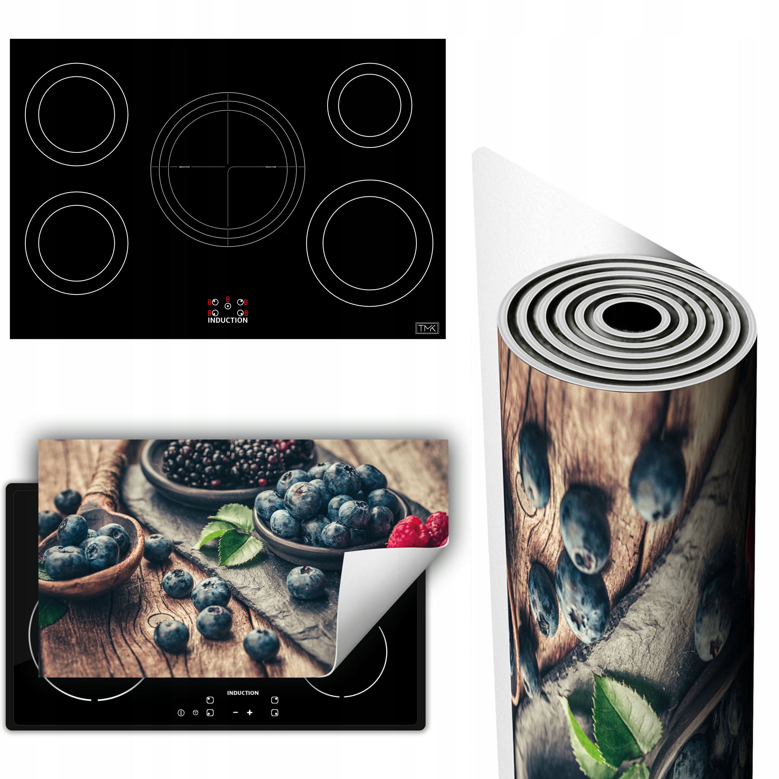 Vinylová Podložka Ochrana Sporáku Desky 90x52 borůvka dřevo
