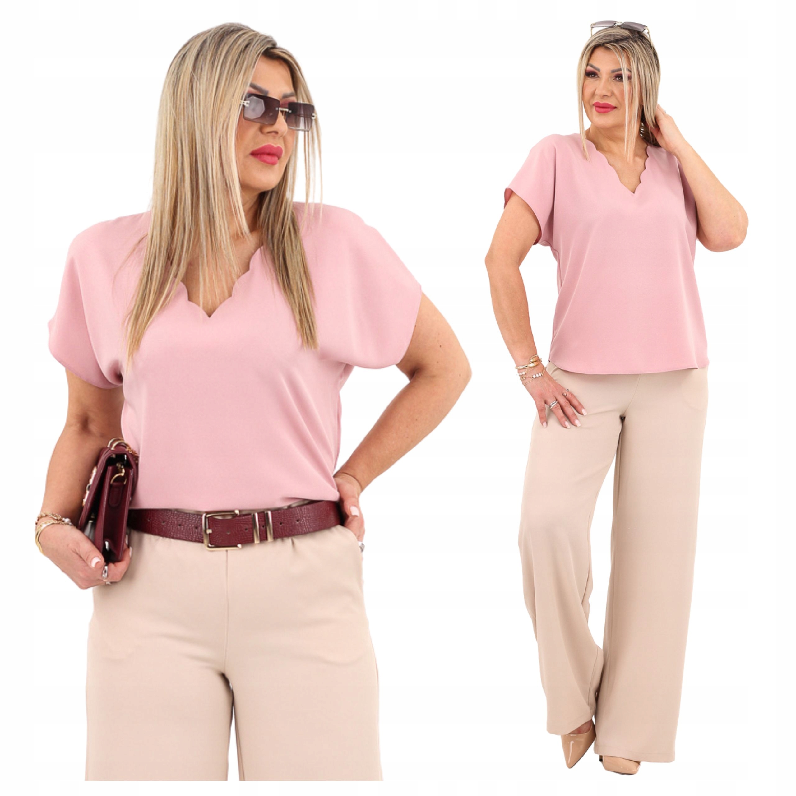 Bluzka damska gładka na lato luźna Polski Producent duże rozmiary