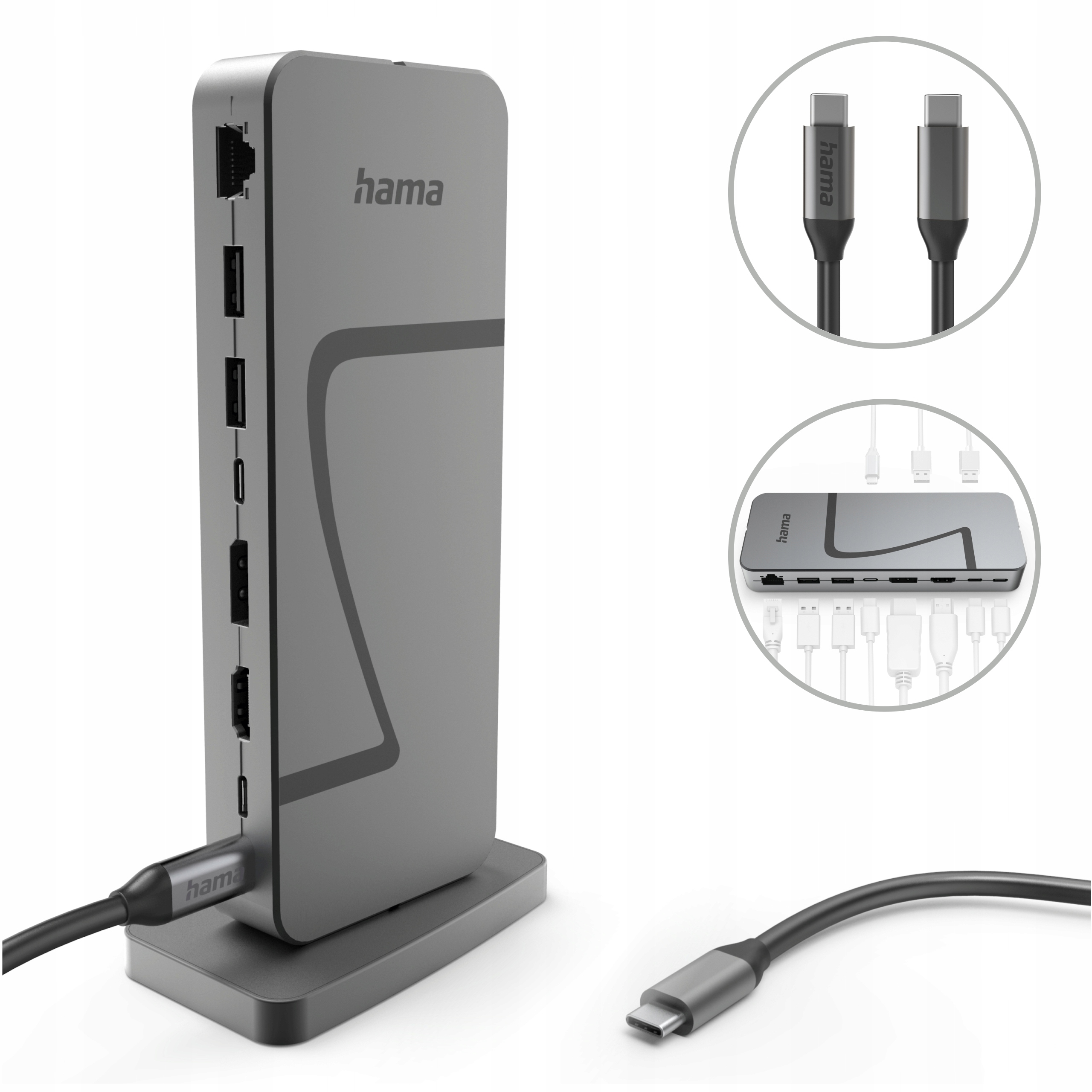 HAMA STACJA DOKUJĄCA USB4 Connect2Office Speed USB-C , 10 PORTÓW ; PD