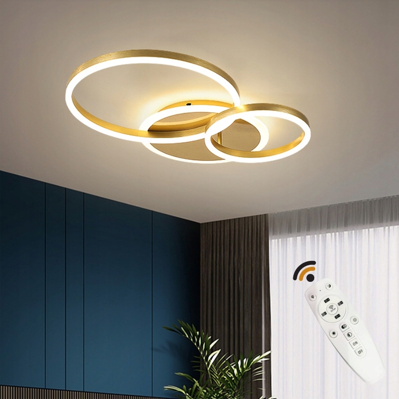 Lampa Sufitowa Plafon Led Żyrandol Ściemnialna 3-PIERŚCIENIOWA Z Pilotem