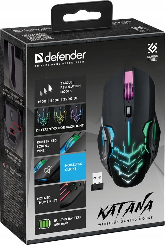 MYSZ DEFENDER GM-511 KATANA RF 3200dpi 7P CZARNA — 17