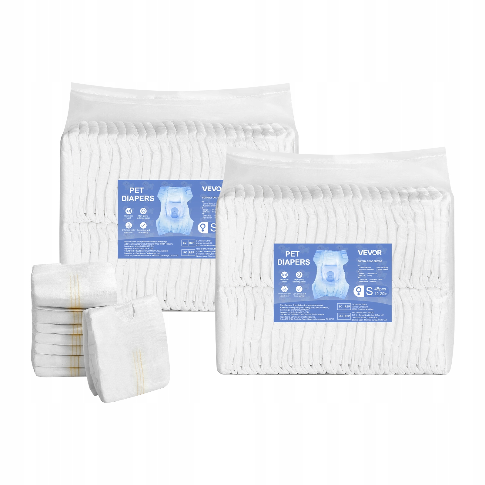 Levně Vevor Plenky pro psy 96 Ks S Velikost: Pohodlné a prodyšné pro feny