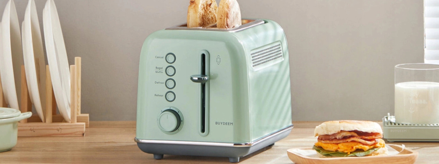 BUYDEEM Toster na 2 kromki, DT620E, Cozy Greenish, EU — 9