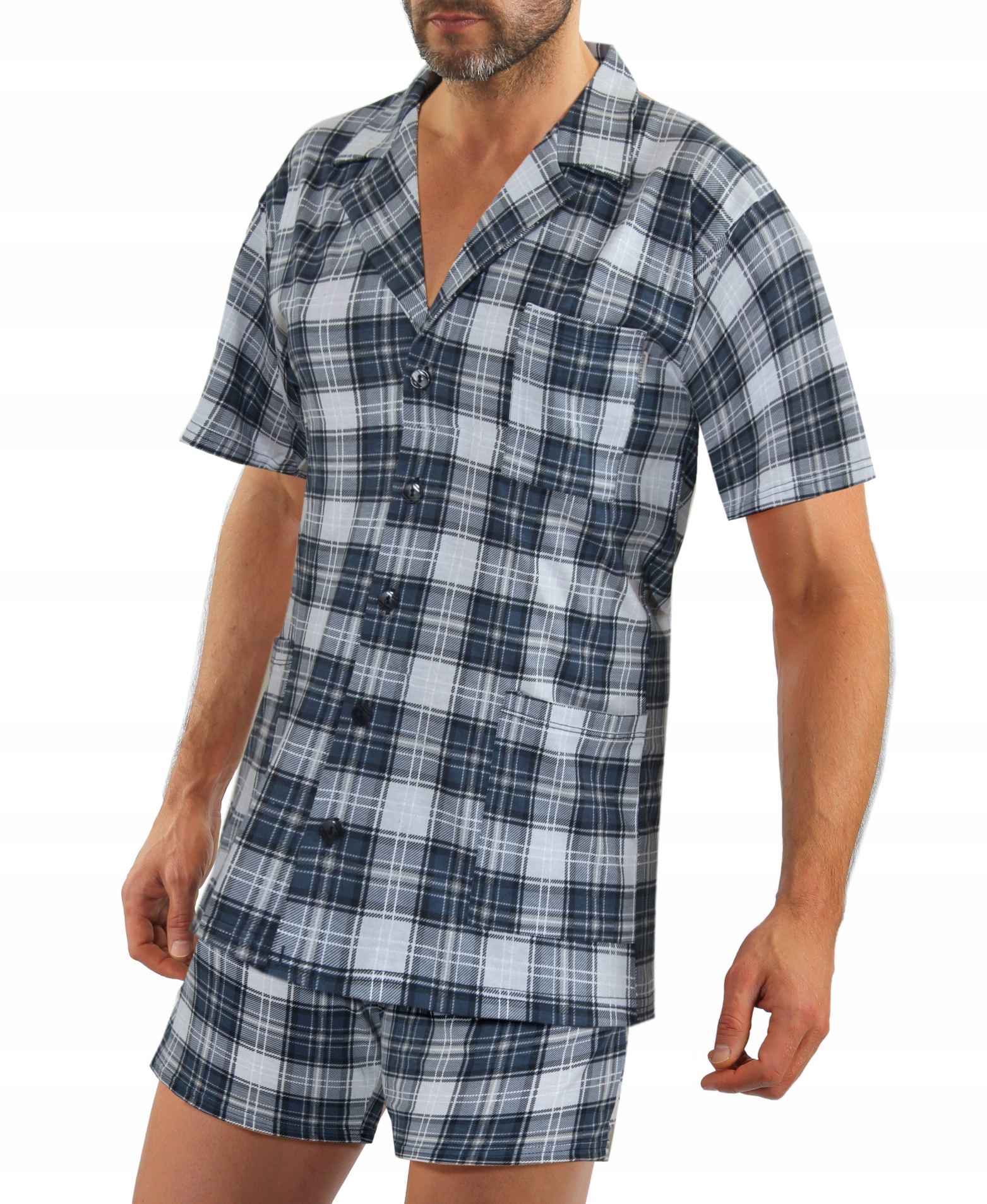 Sesto Senso krátké pánské kostkované pyžamo L