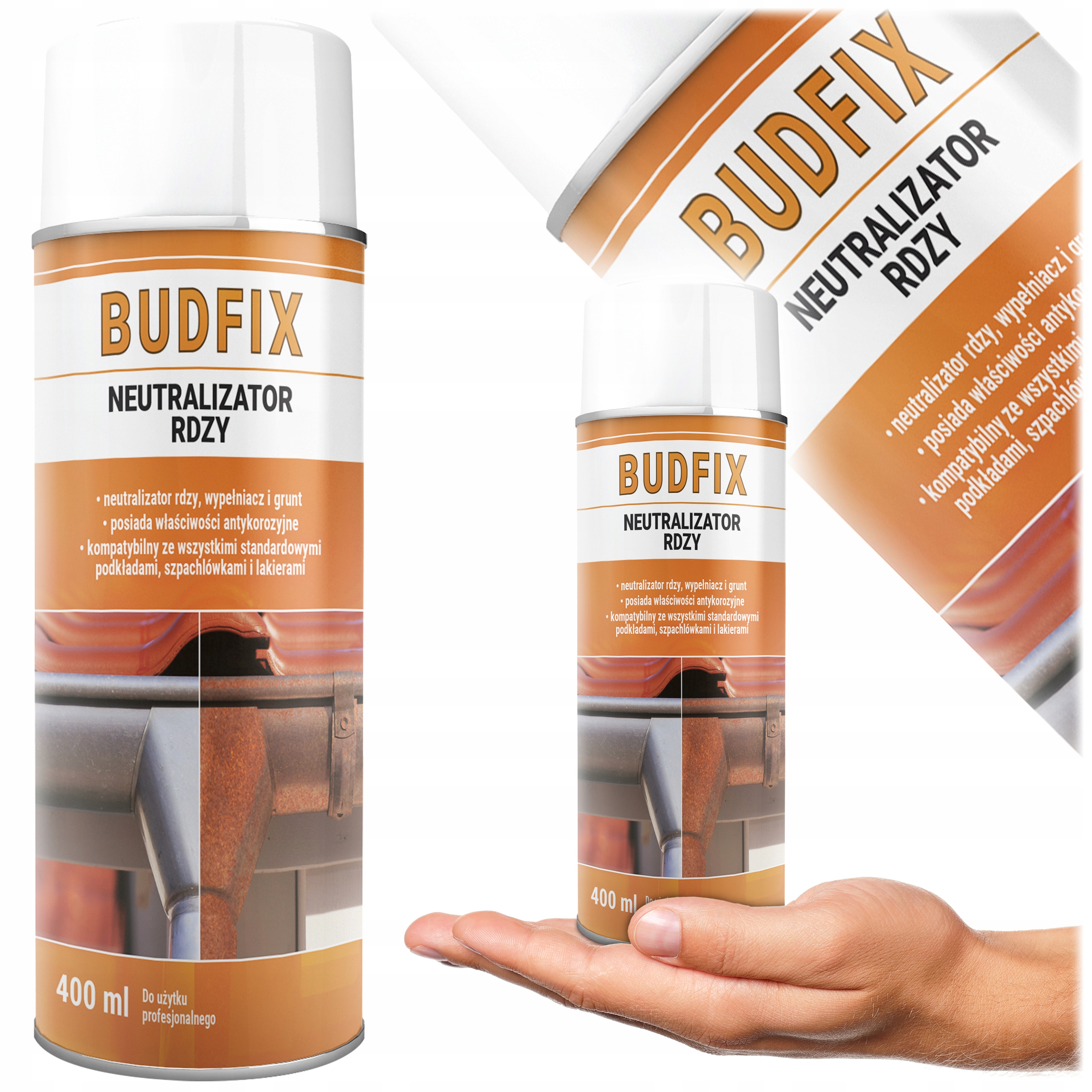 Neutralizator Rdzy W Sprayu konwerter podkład wypełniacz grunt 2W1 400ml