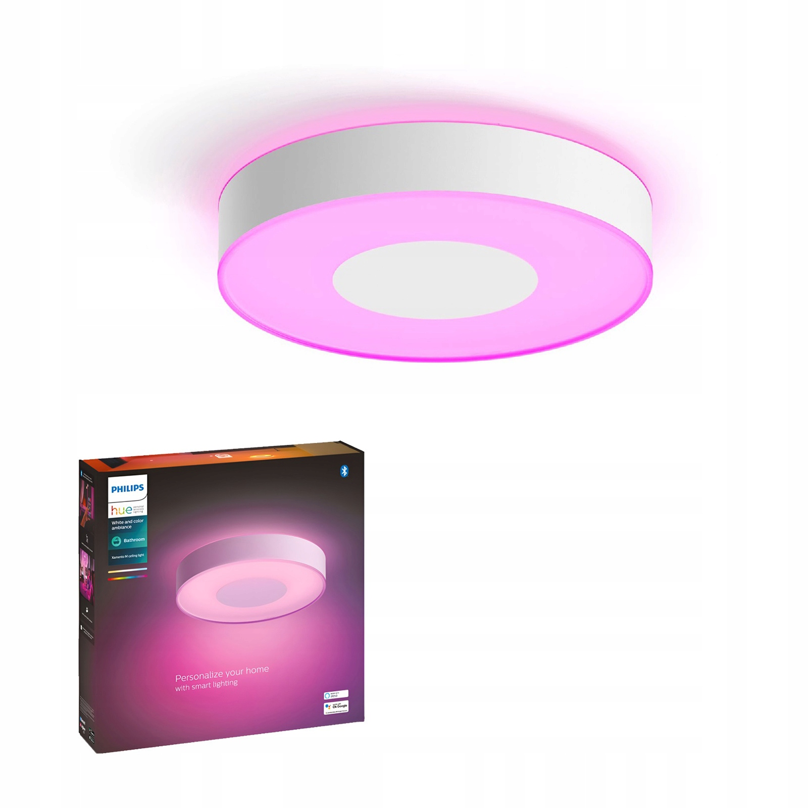 Stropné Svietidlo Led stropná lampa 33,5 W 38 cm IP44 Cct Rgb Philips Hue Bluetooth