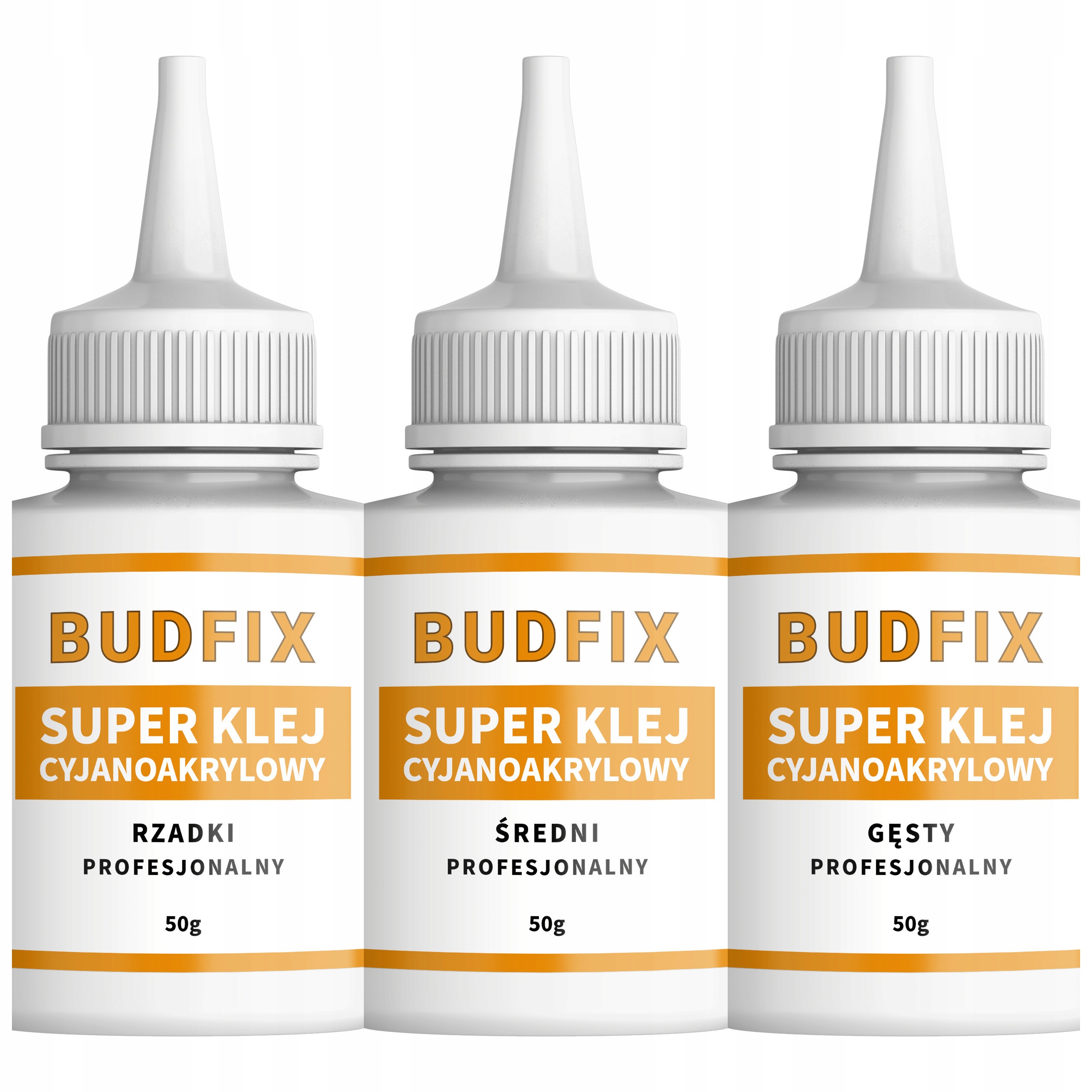 Klej Cyjanoakrylowy Sekundowy Przemysłowy Mocny 3x50g Rzadki Średni Gęsty