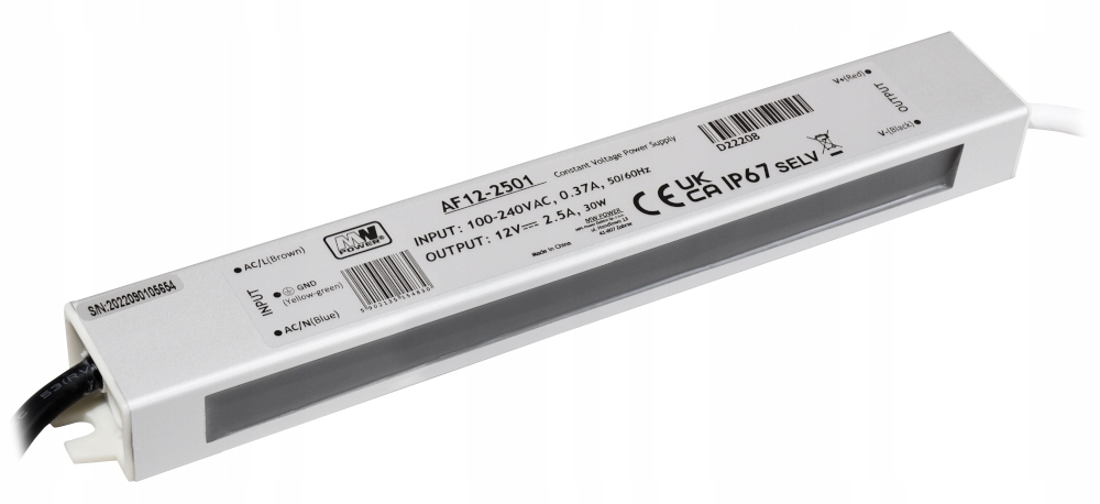 Zasilacz 12V/2.5A, 30W - MW POWER AF12-2501