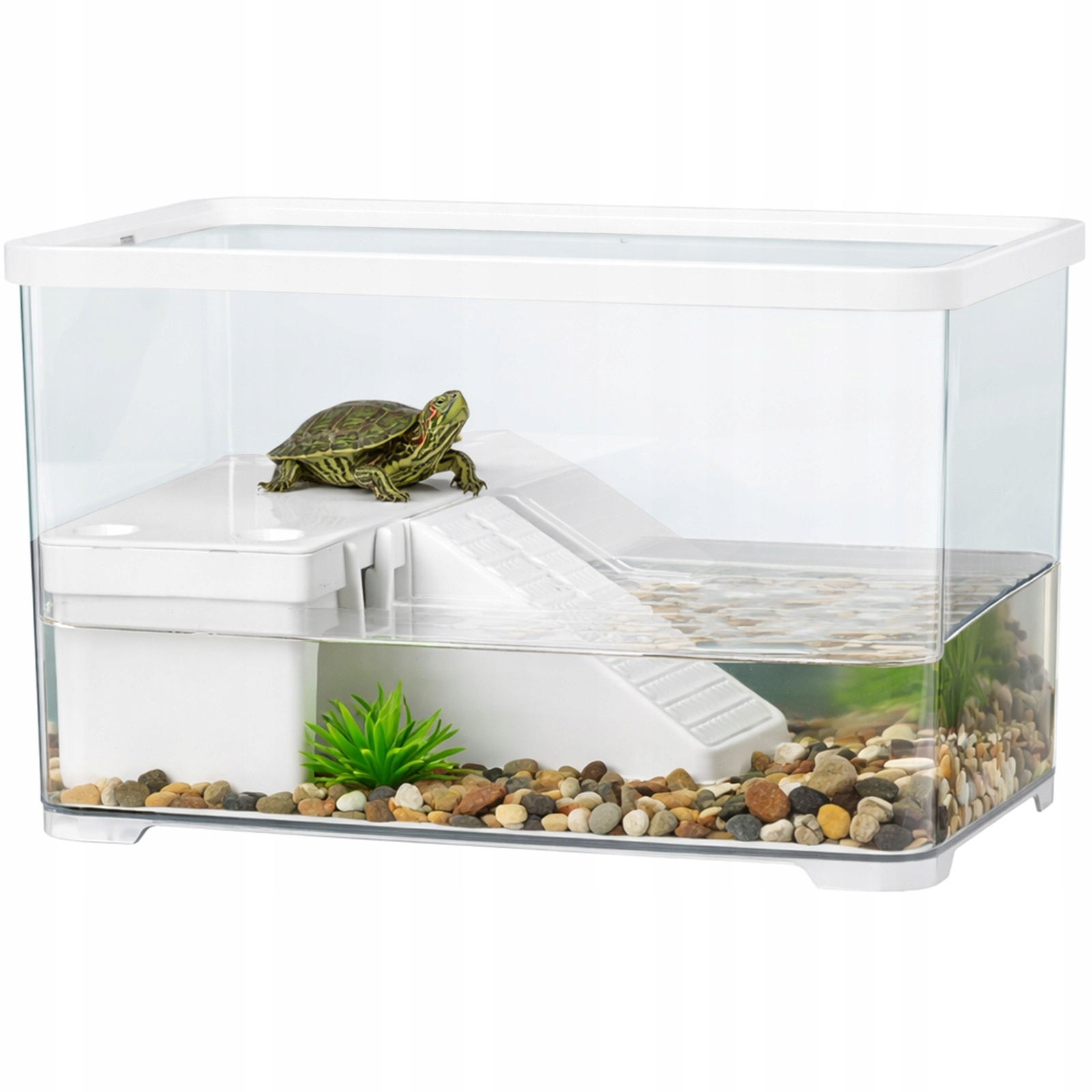 Kompaktowe Akwarium Terrarium Dla Żółwia Z Wyspą Filtrem Pompą Lagunaverde