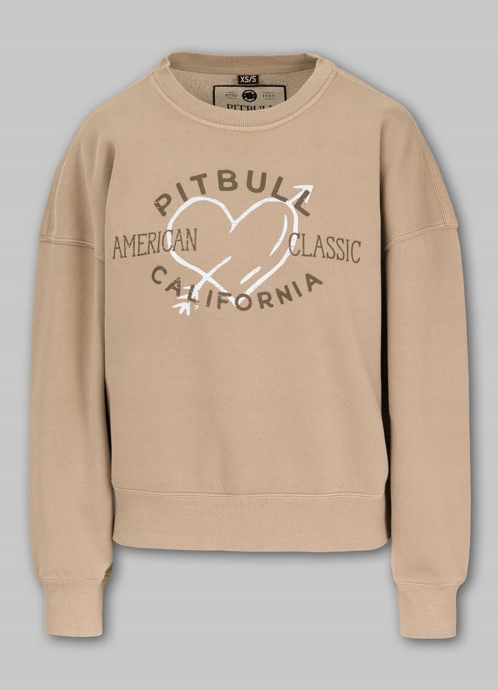 Dámská Oversize Mikina Crewneck Washed Manzanita Heart Pohodlná mikina s potiskem