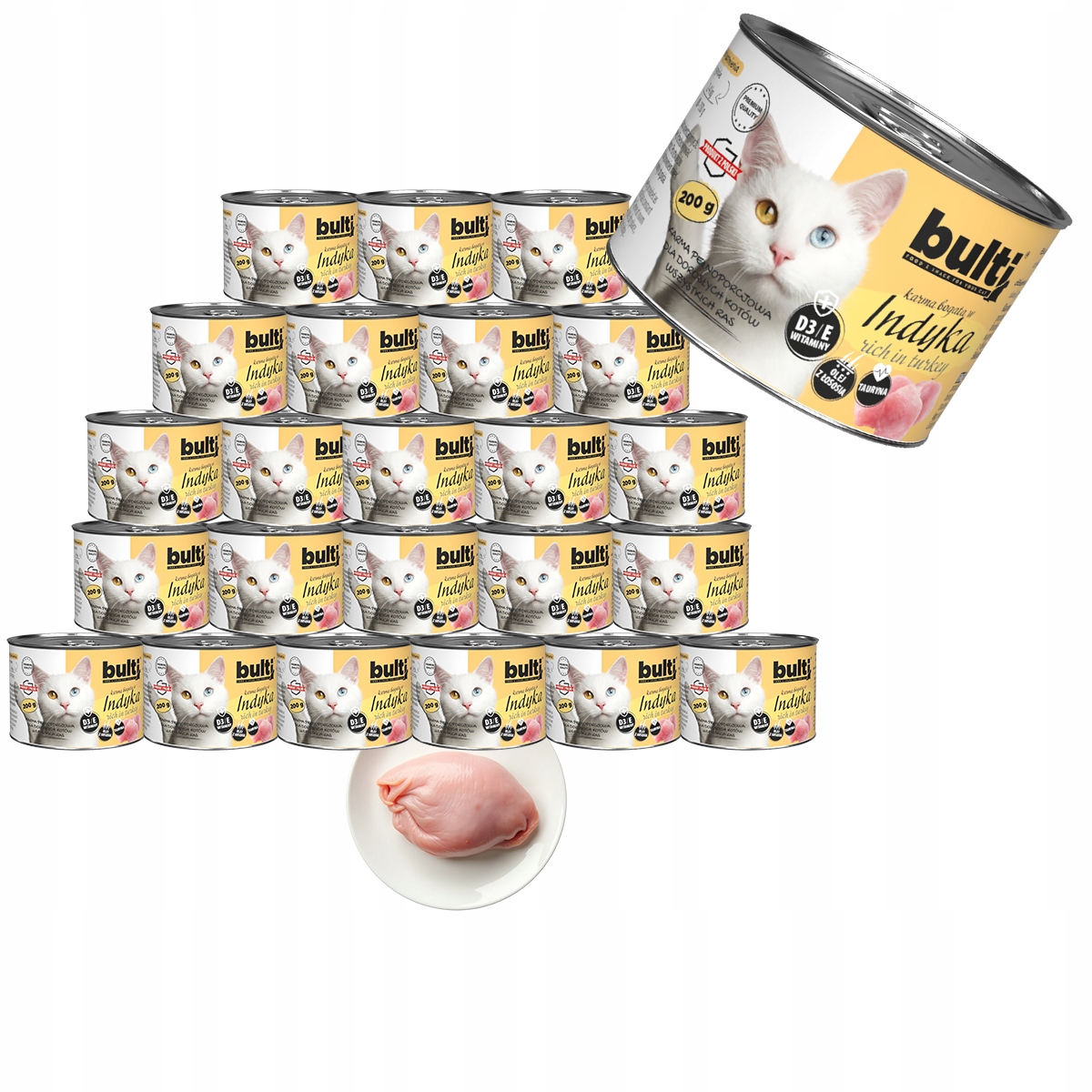 Bulti mokré krmivo pro kočky Krůta konzerva 24x200 g