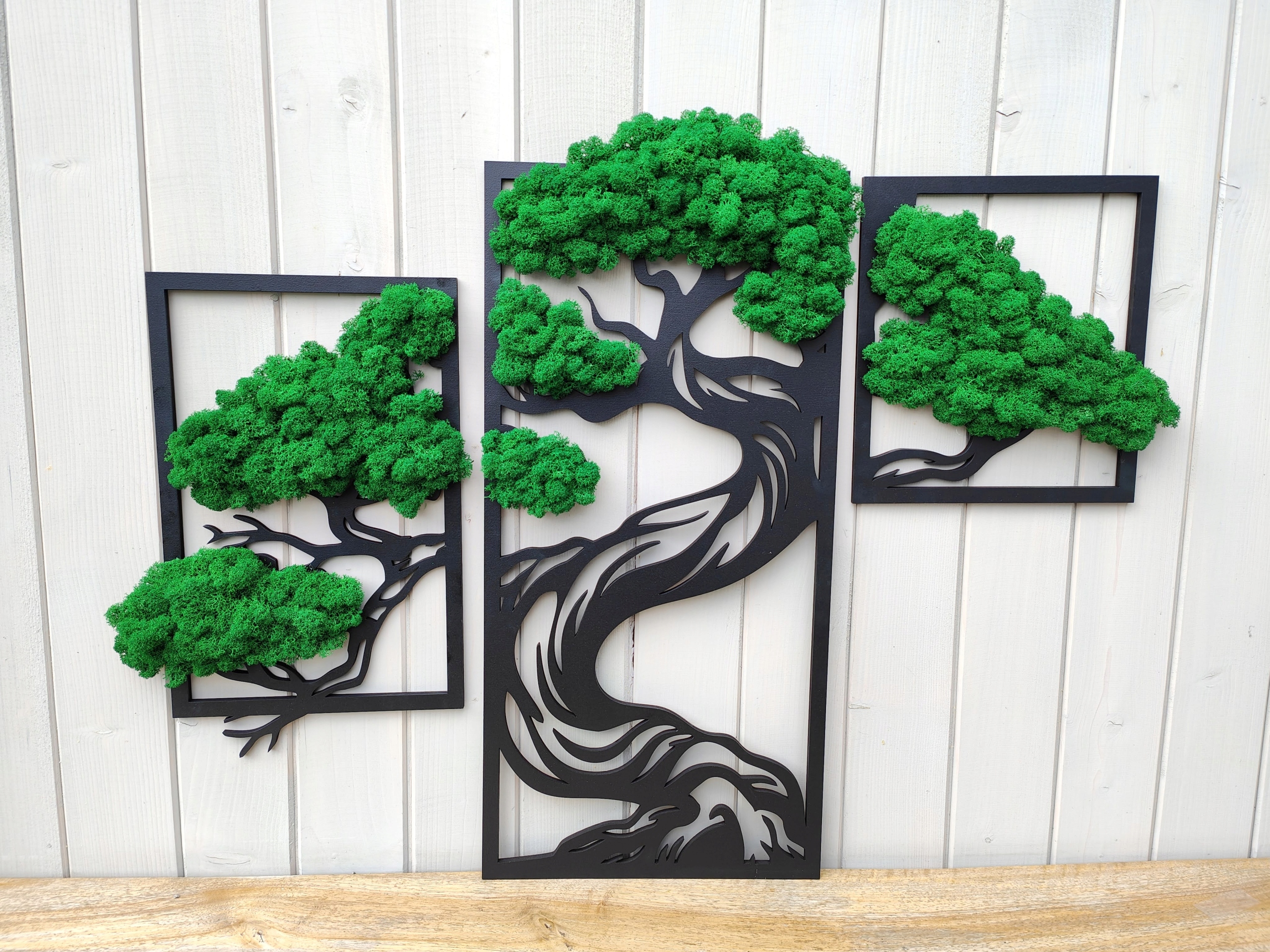 Tryptyk BONSAI DRZEWO 140cm mech chrobotek DEKORACJA Z MCHEM CHROBOTKIEM Marka inna