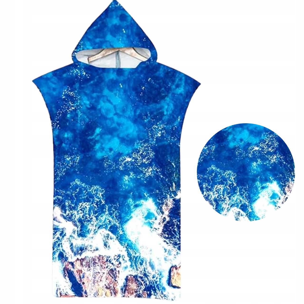 Rychleschnoucí plážový ručník s kapucí Mikrovlákno Pončo pro dospělé