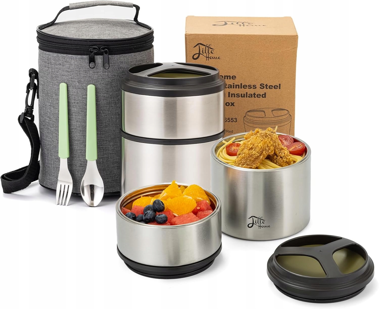 Lille Home Termoska 1500 ml, vakuově izolovaná, skládací, termo na oběd