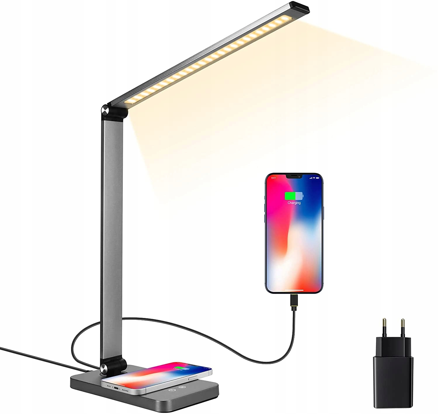 LAMPKA BIURKOWA LED USB BEZPRZEWODOWE ŁADOWANIE