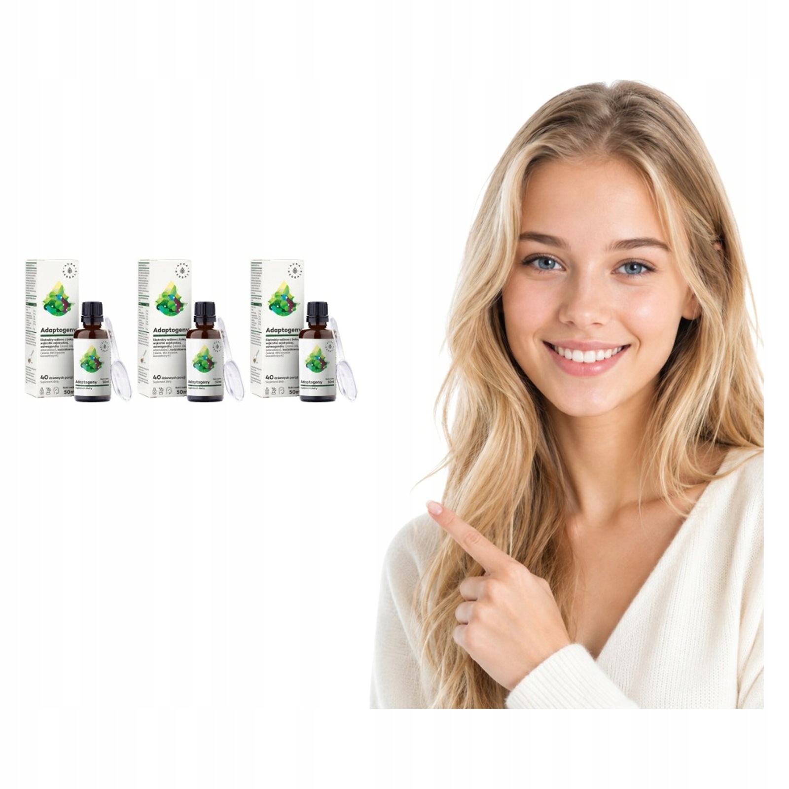 3x Krople Ashwagandha Kadzidłowiec Aura Herbals Der 4:1 50 ml Vege Supl.