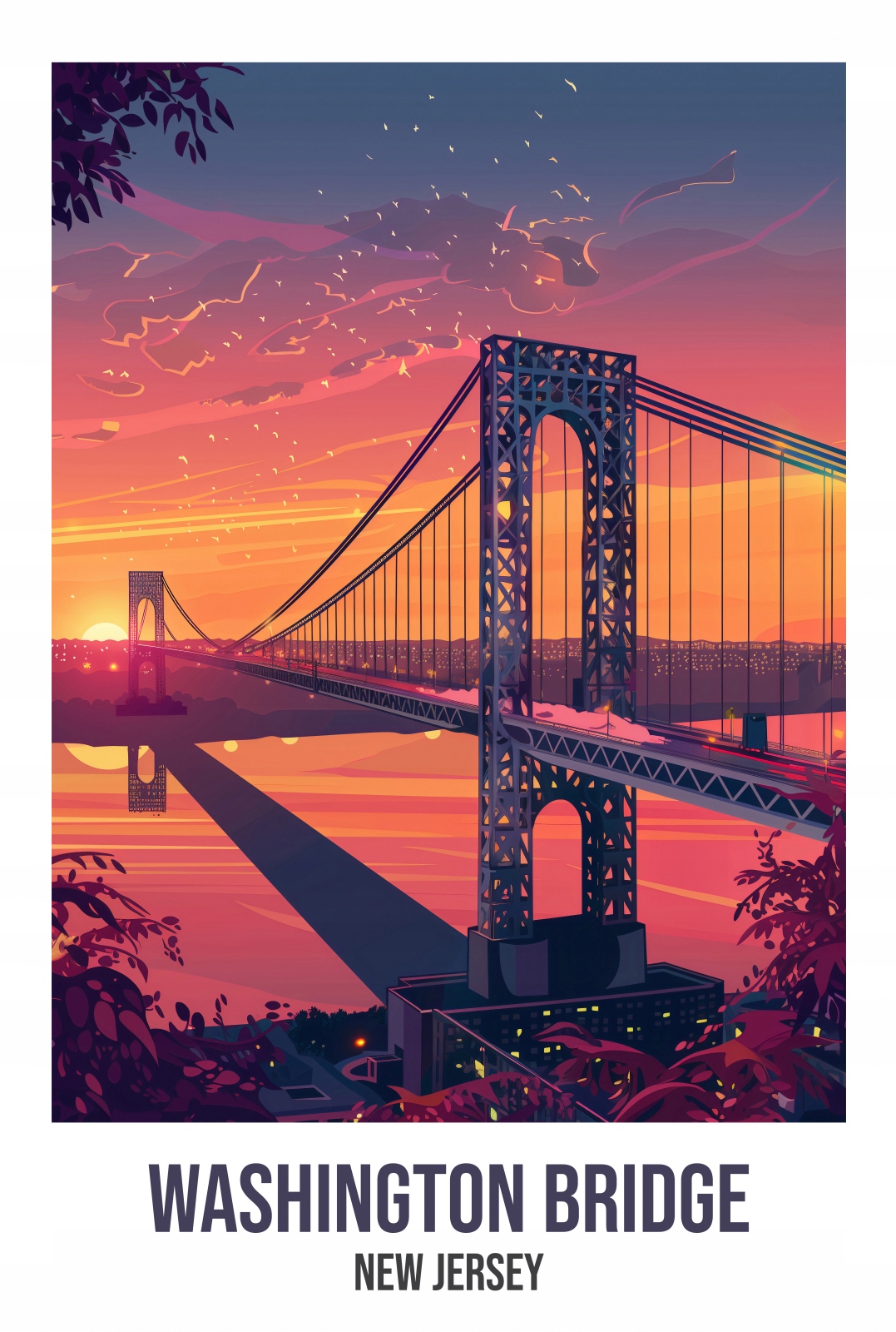 Plakát 68x101 cm Washington Bridge , New Jersey