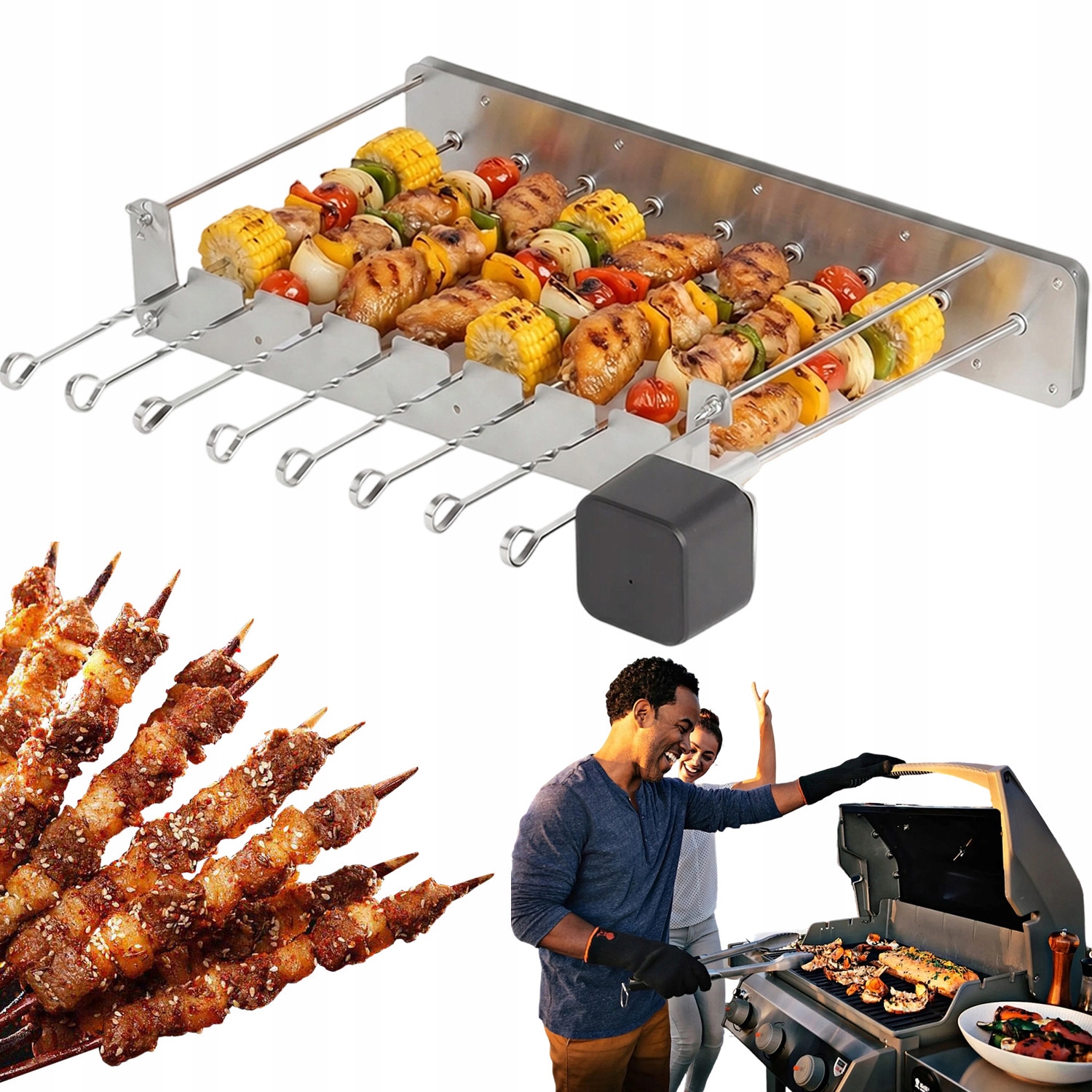 Elektrický Zahradní Gril Barbecue Elektrický Gril Automatický Otočný