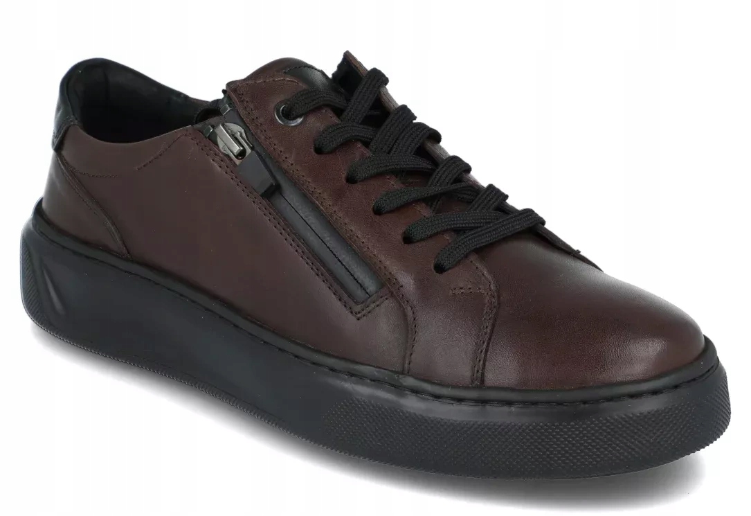 Krisbut pánské boty 5717 hnědé kožené klasické polobotky se zipem R42