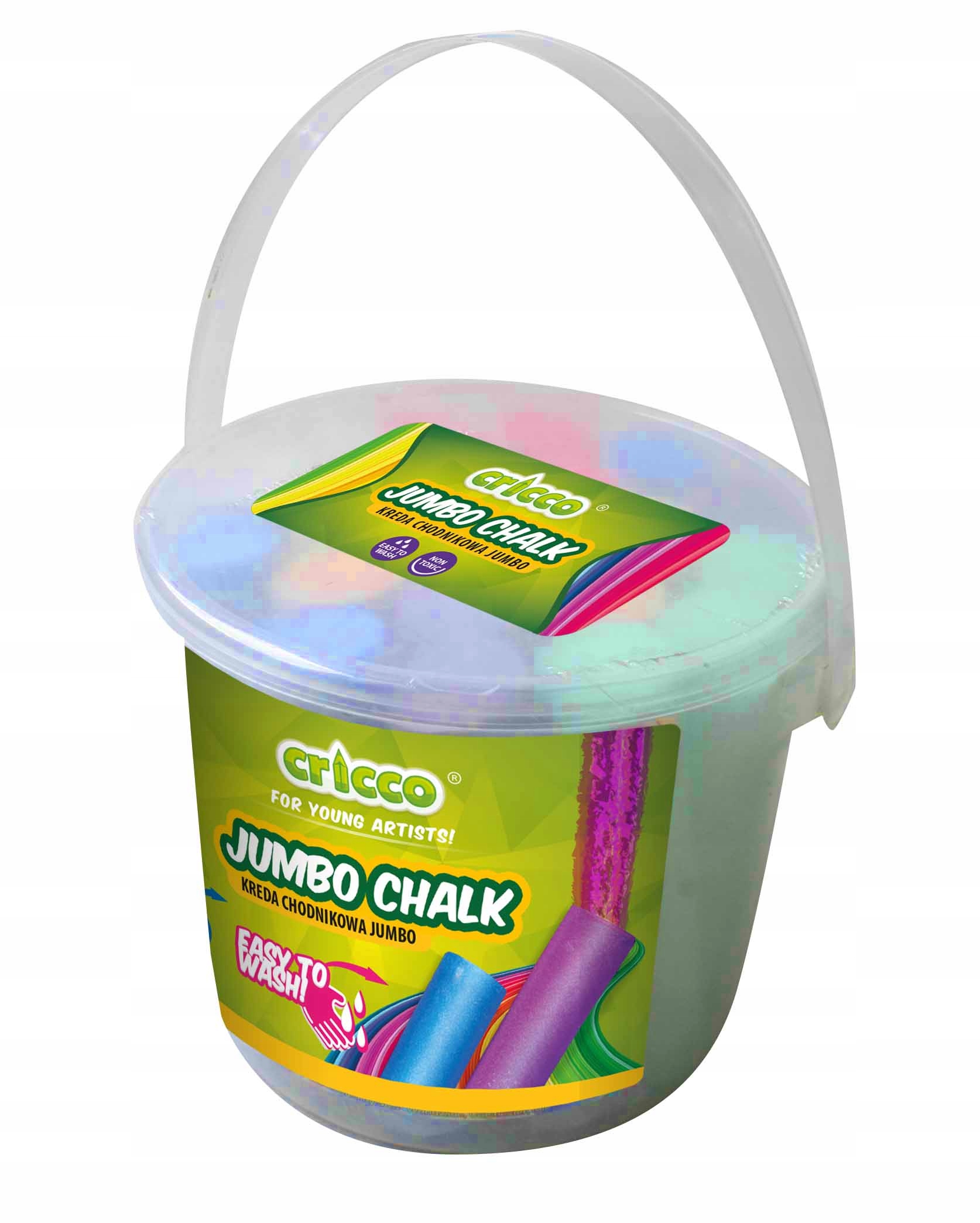 

Kreda kolorowa Jumbo 20szt wiaderko Cricco