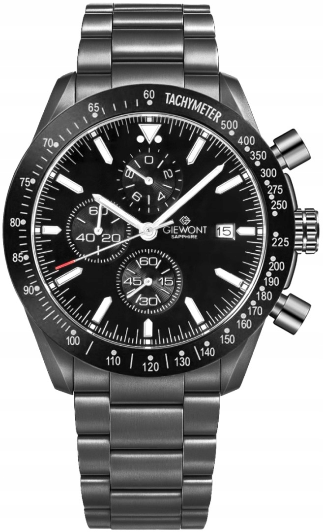 Pánské Hodinky Giewont Chronograph Sapphire Černé GW8720-B1