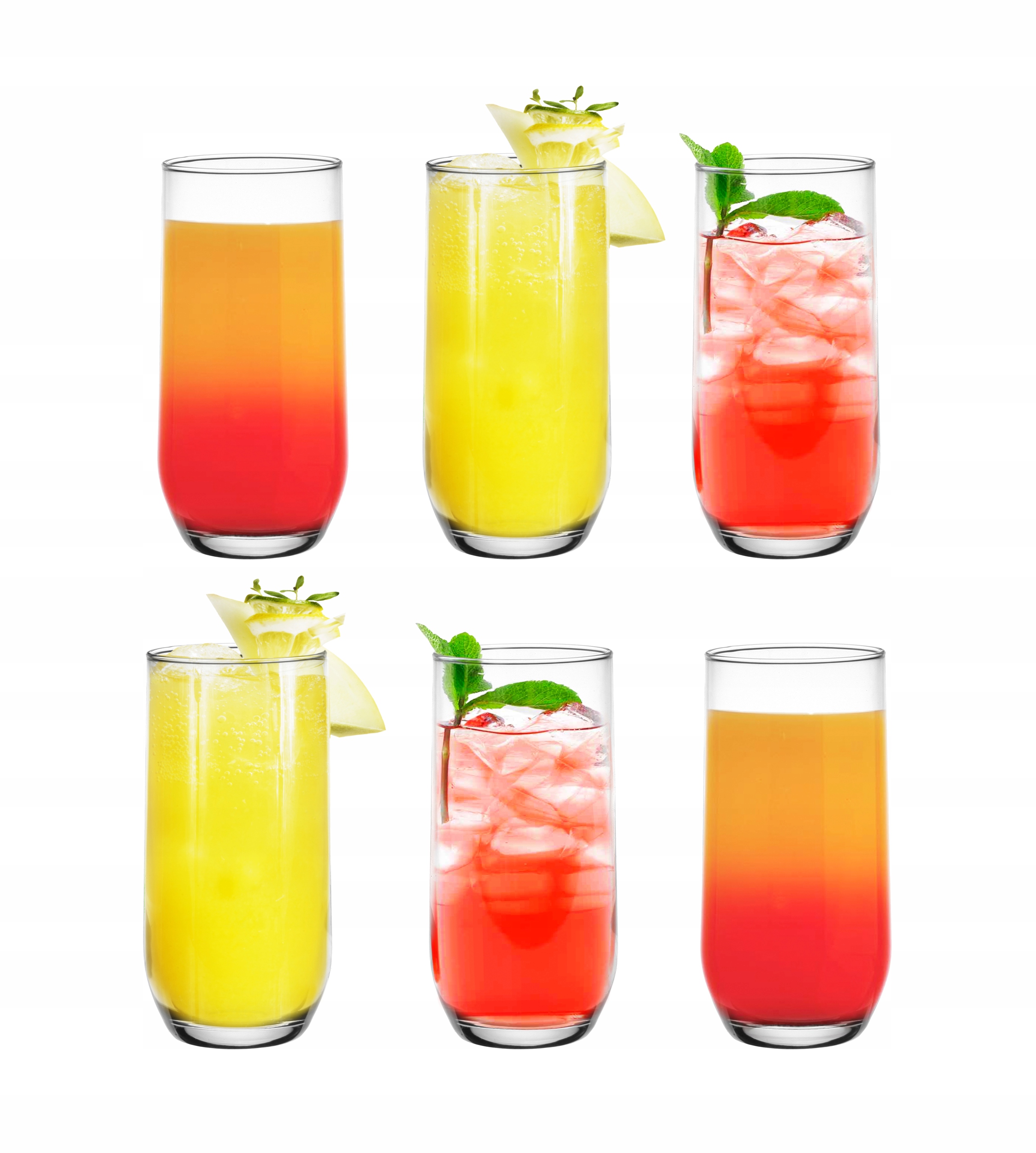 

6 x Szklanki Wysokie 400 ml, Do Wody, Drinki,soki