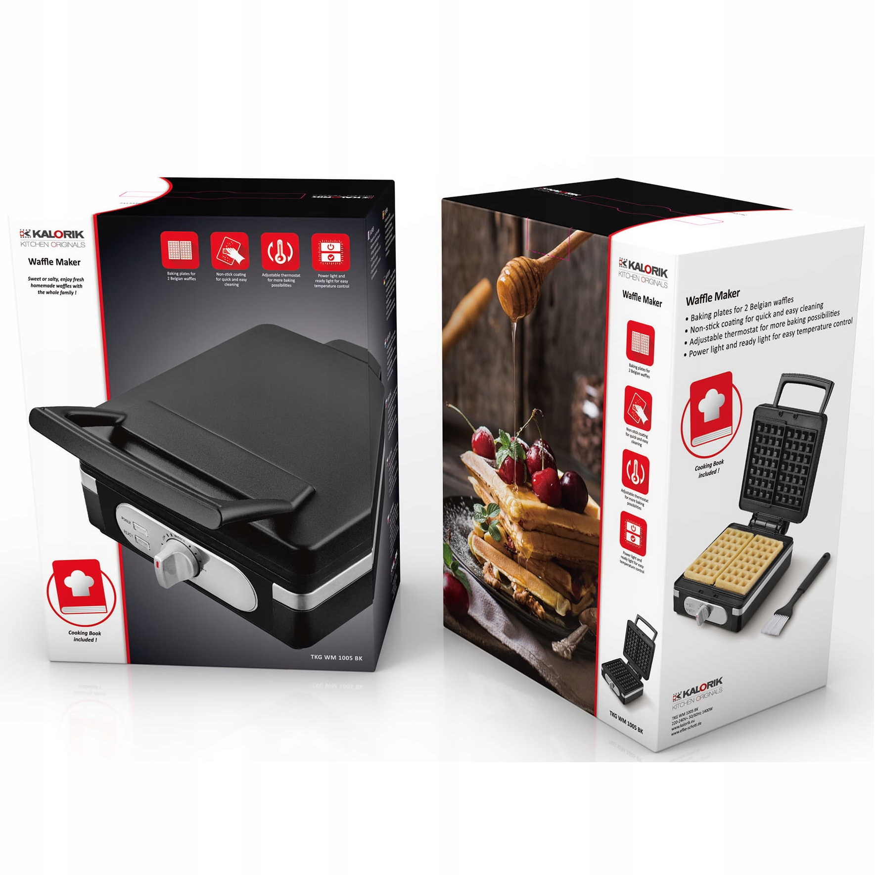 GOFROWNICA ELEKTRYCZNA GRILL OPIEKACZ 1400W MOCNA NIEPRZYWIERAJĄCA WAFLE Marka Kalorik