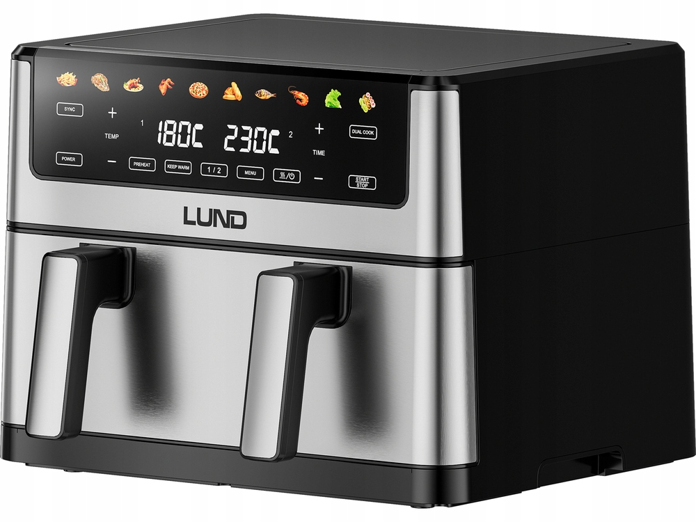 Beztuková Fritéza Airfryer Air Fryer 10 L 2600 W Dvojkomorová 67595