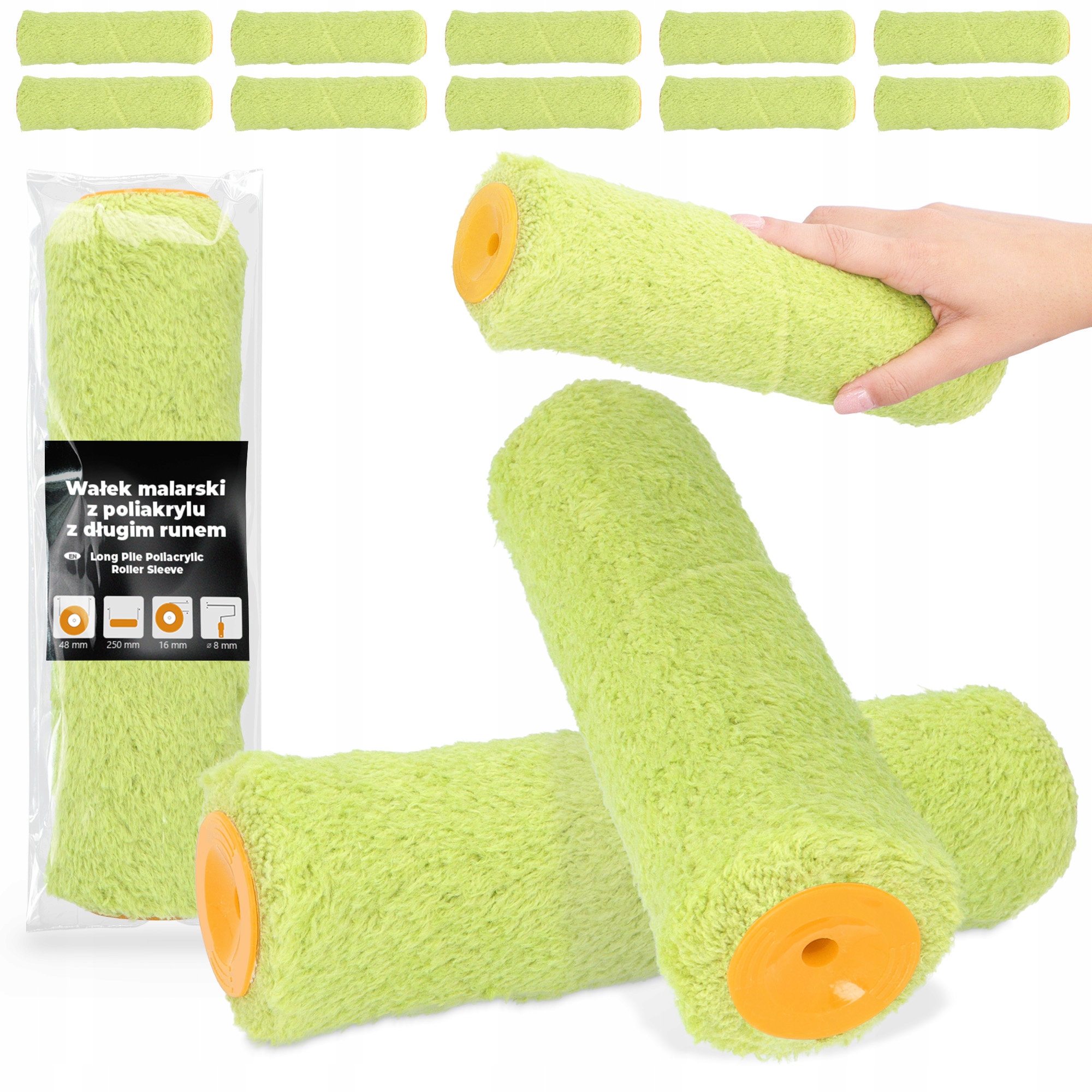 10 x Malířský Váleček 25 cm Zásoba Malířský váleček Univerzální Profesionální Sh