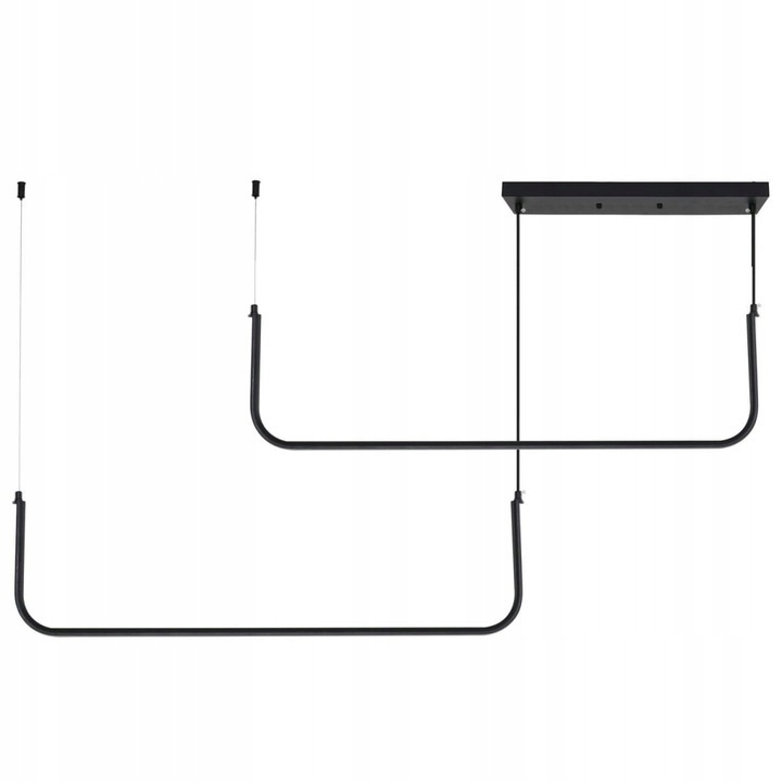 Lampa Sufitowa Wisząca Metalowa Czarna Nowoczesna Black Led