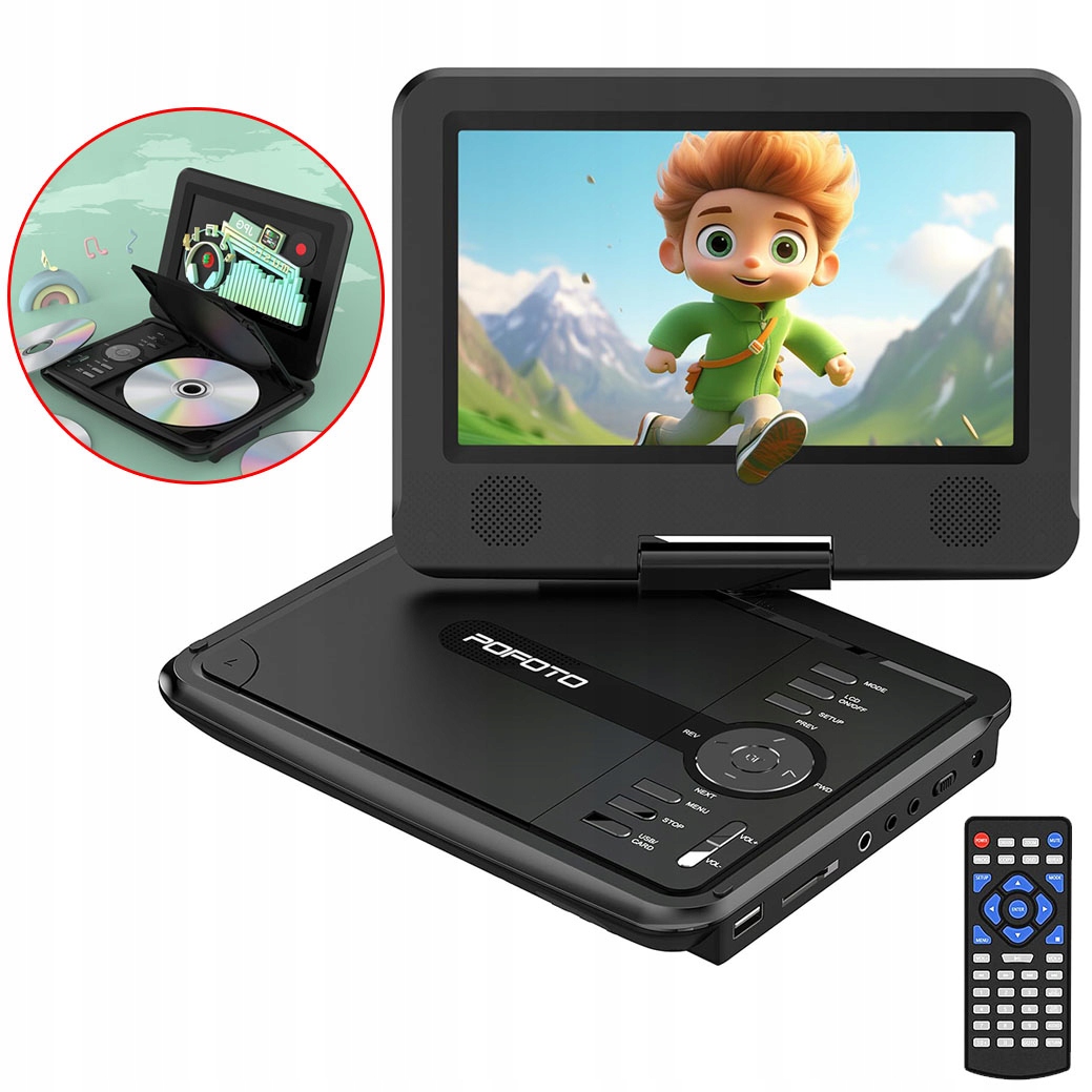 Mobilní 7" Hd LCD DVD Přehrávač S Videoherní Konzolí Akumulátor 2000 Mah