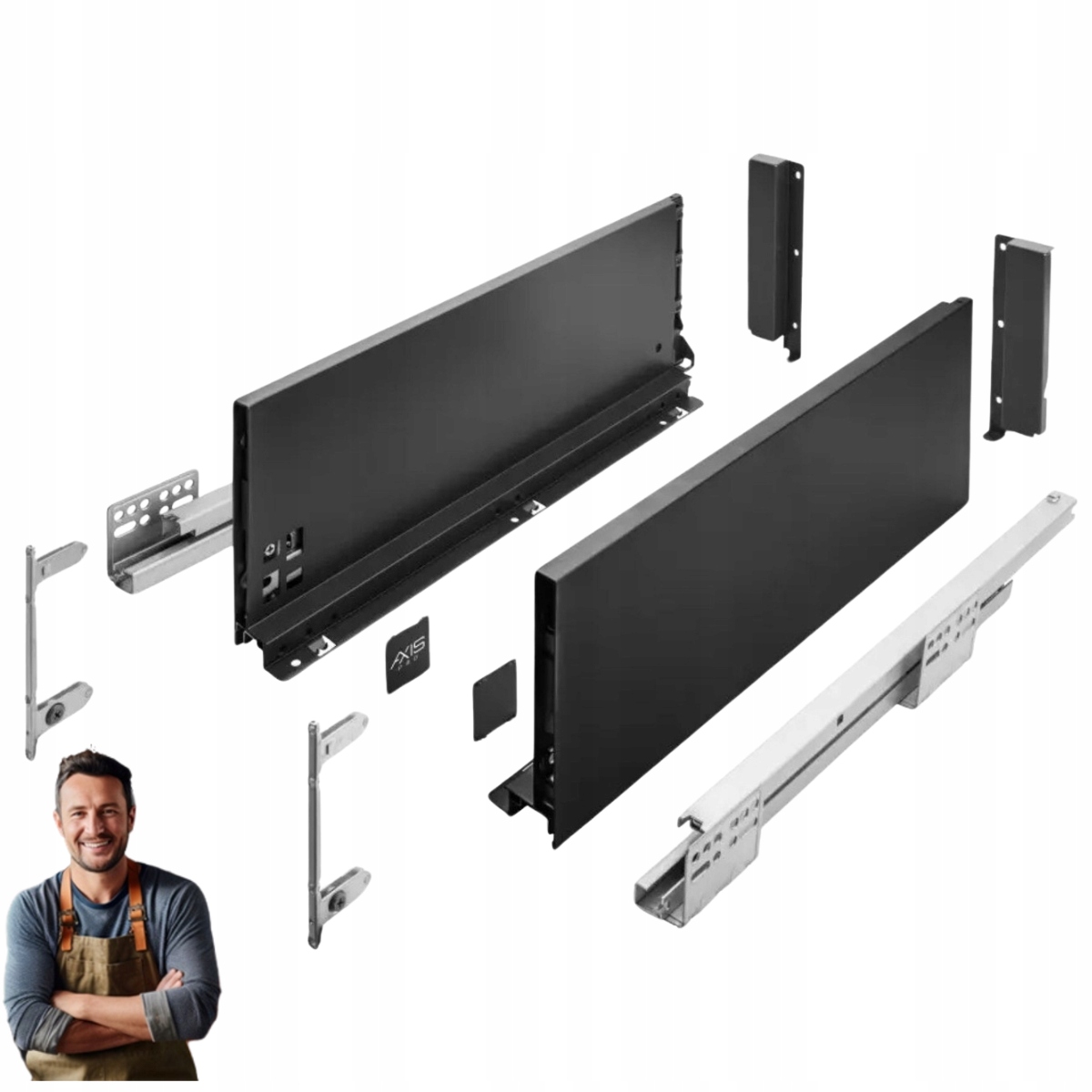 Šuplík Gtv Axis Pro 550 mm Černá Vysoká H-168 PB-AXISPRO-KPL550C2