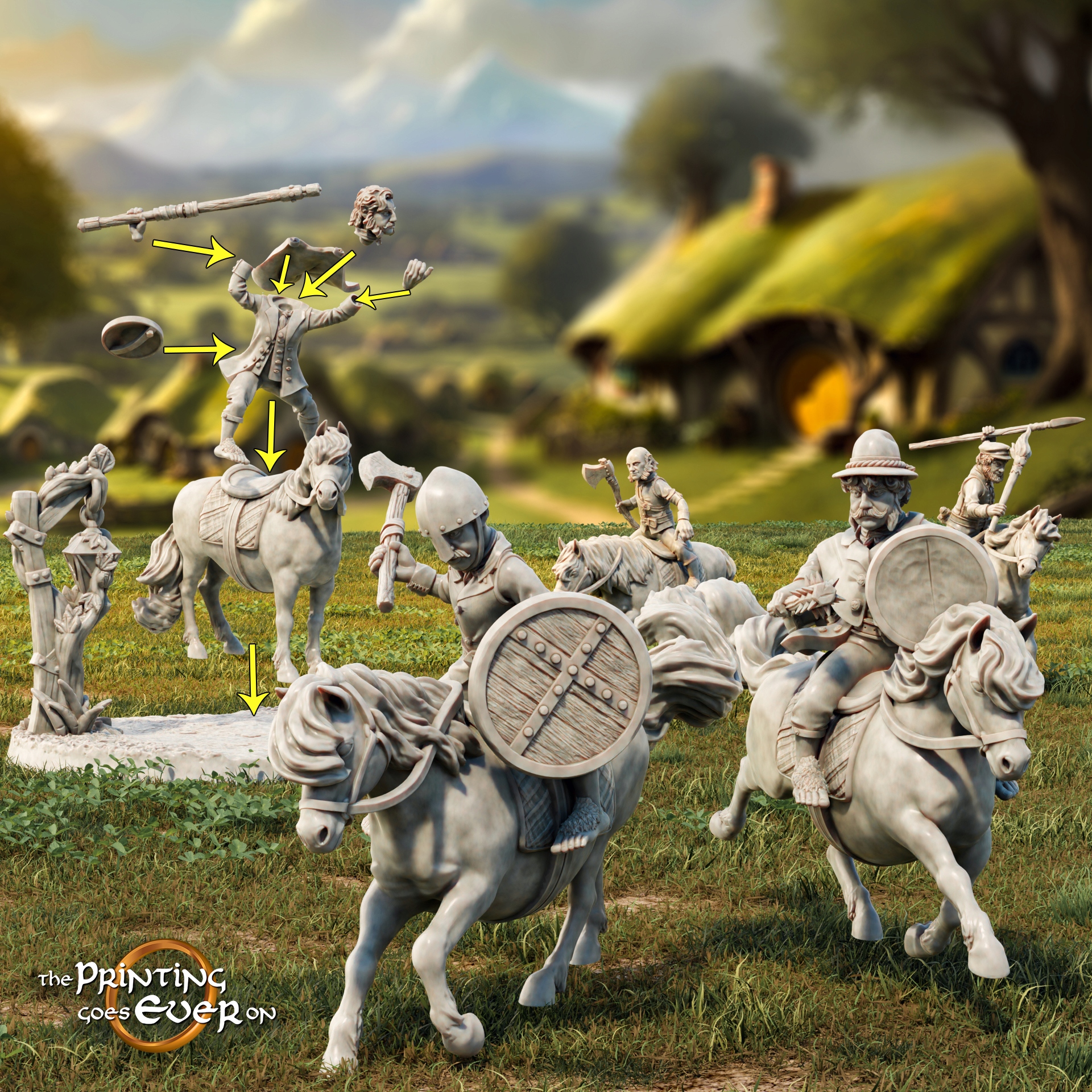 Modular Halfling Riders x5 The Printing Goes Ever