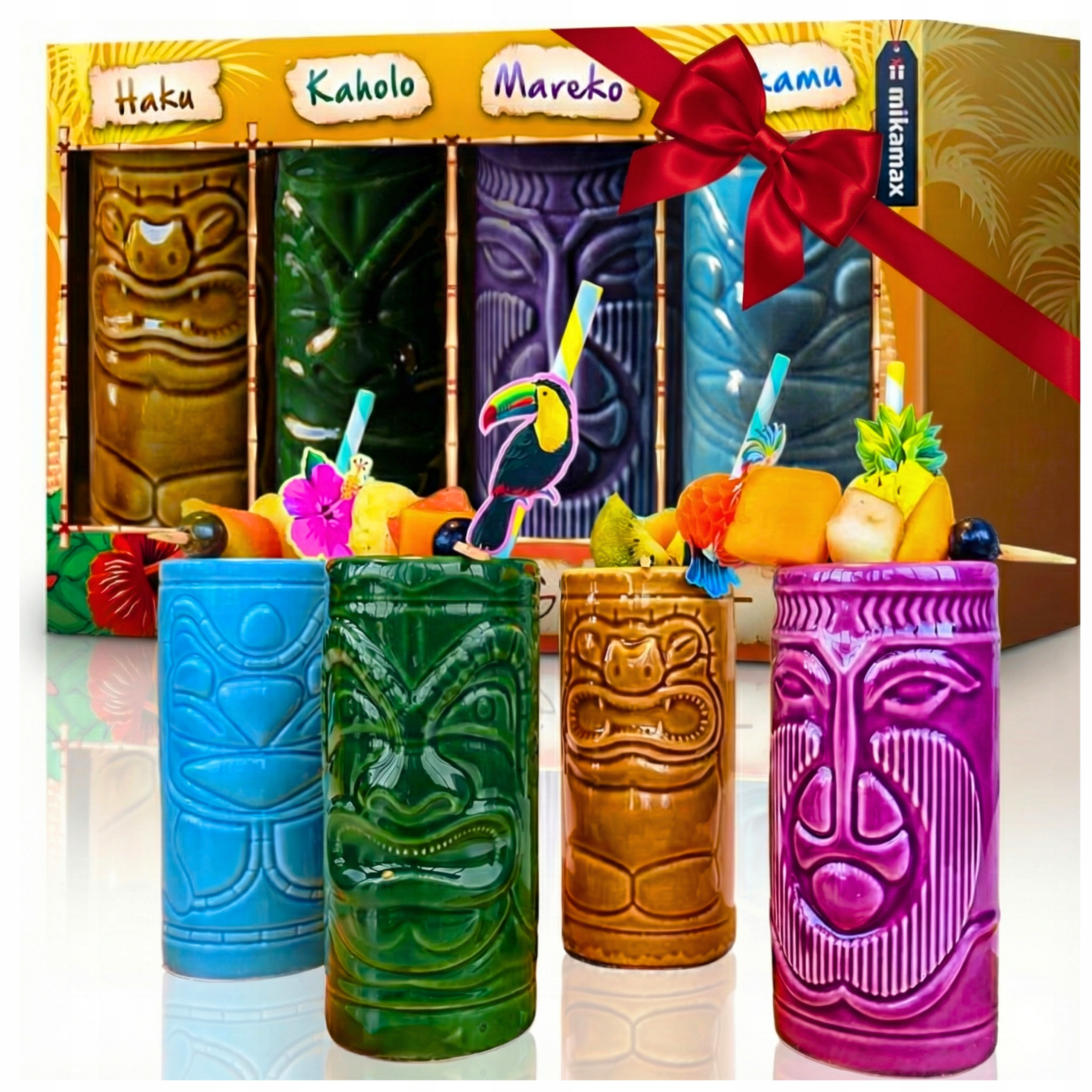 Hrnek Havajské hrnky 4 sklenice na drinky Koktejly Dárková Sada