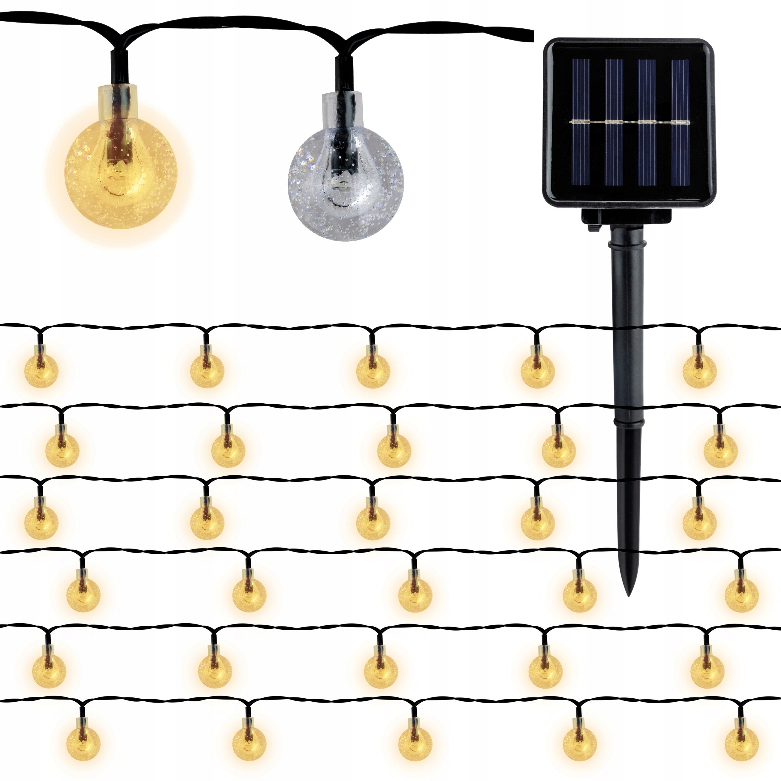 

Girlanda Świetlna Lampki Solarne kule 30 Led 6,5m