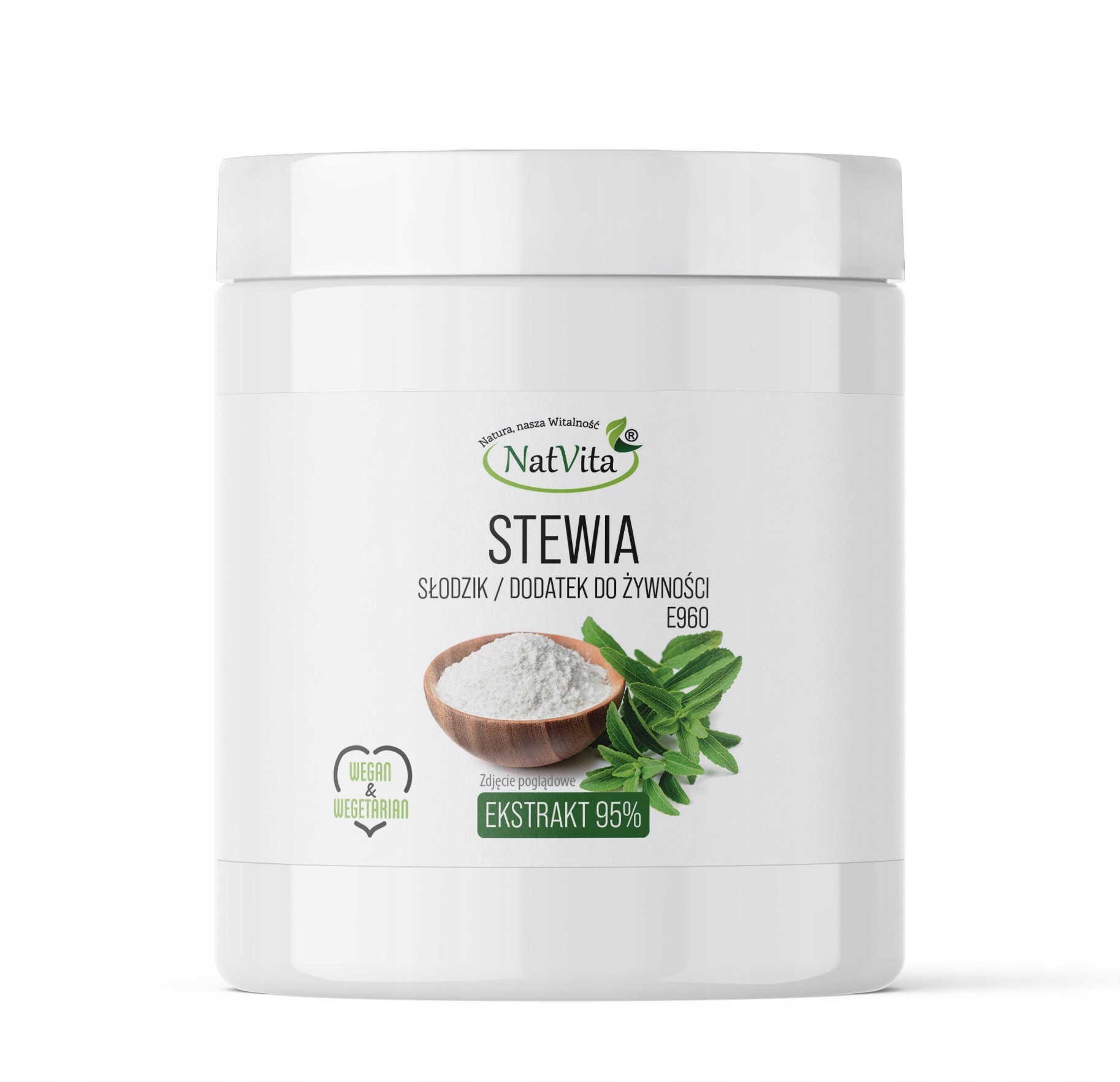 Levně Stevia Extrakt Čistý 95% přírodní náhrada cukru Sladidlo 300g NatVita