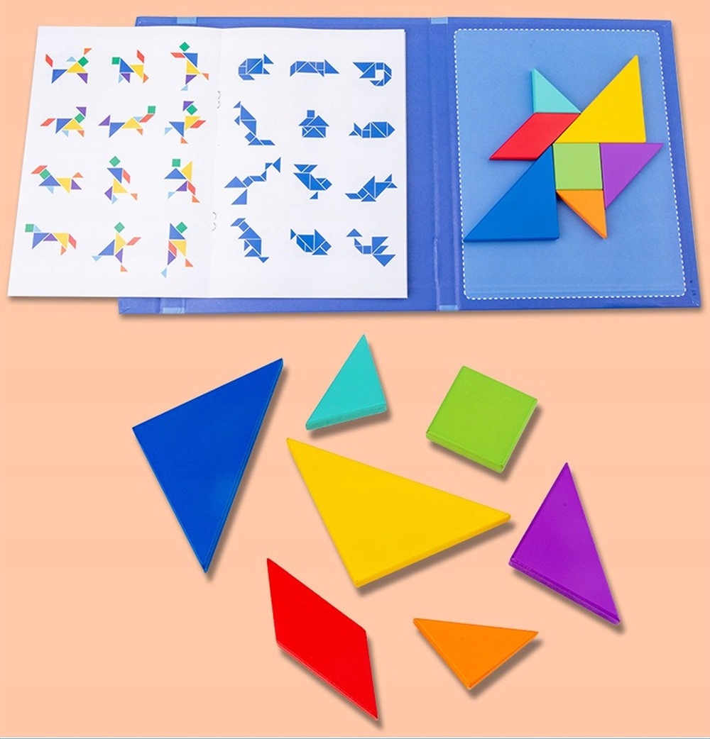 TANGRAM MAGNETYCZNY DREWNIANA UKŁADANKA KLOCKI MAGNETYCZNE GRA EDUKACYJNA Certyfikaty, opinie, atesty CE EN 71