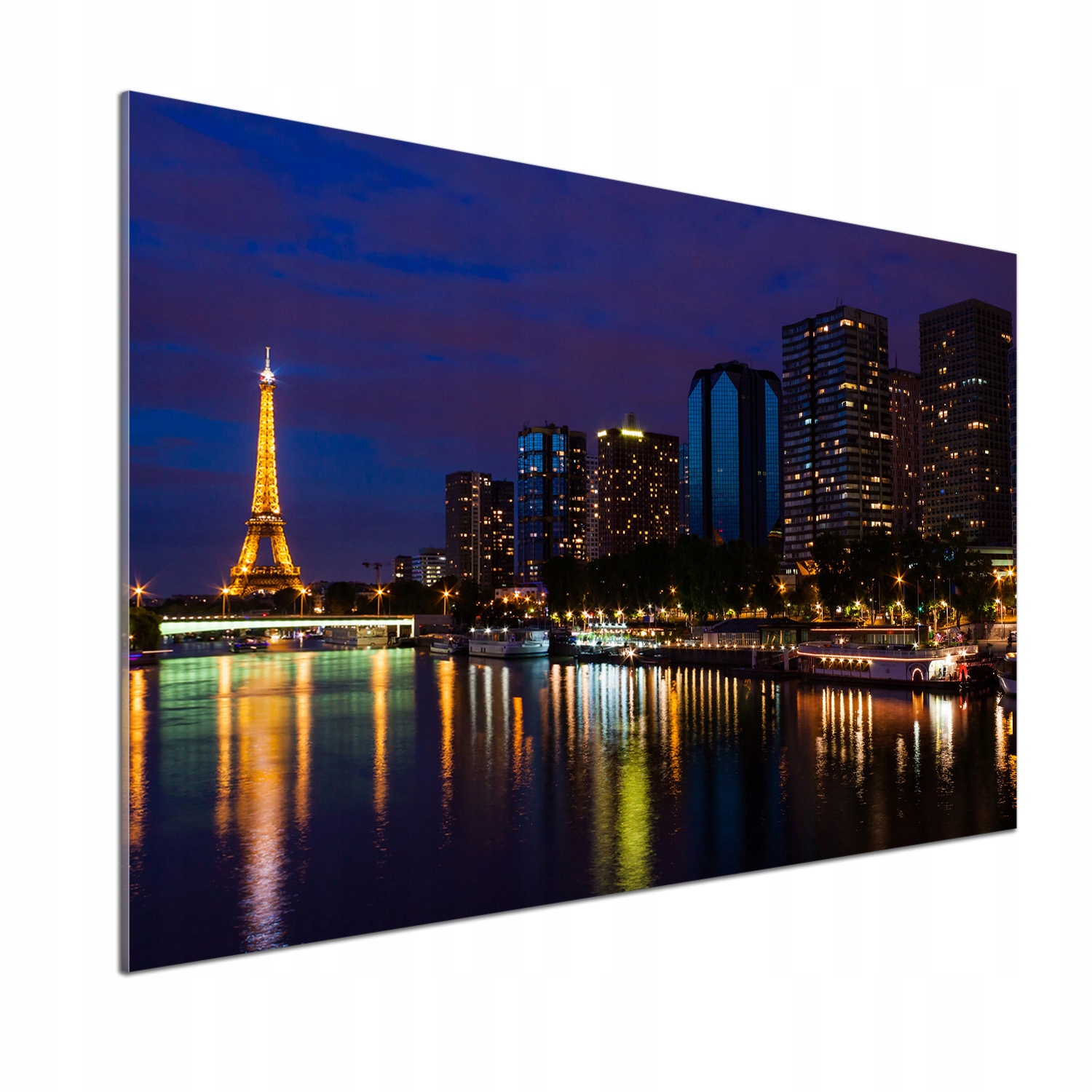 Panel dekor sklo Paríž v noci 100x70 cm Lepidlo