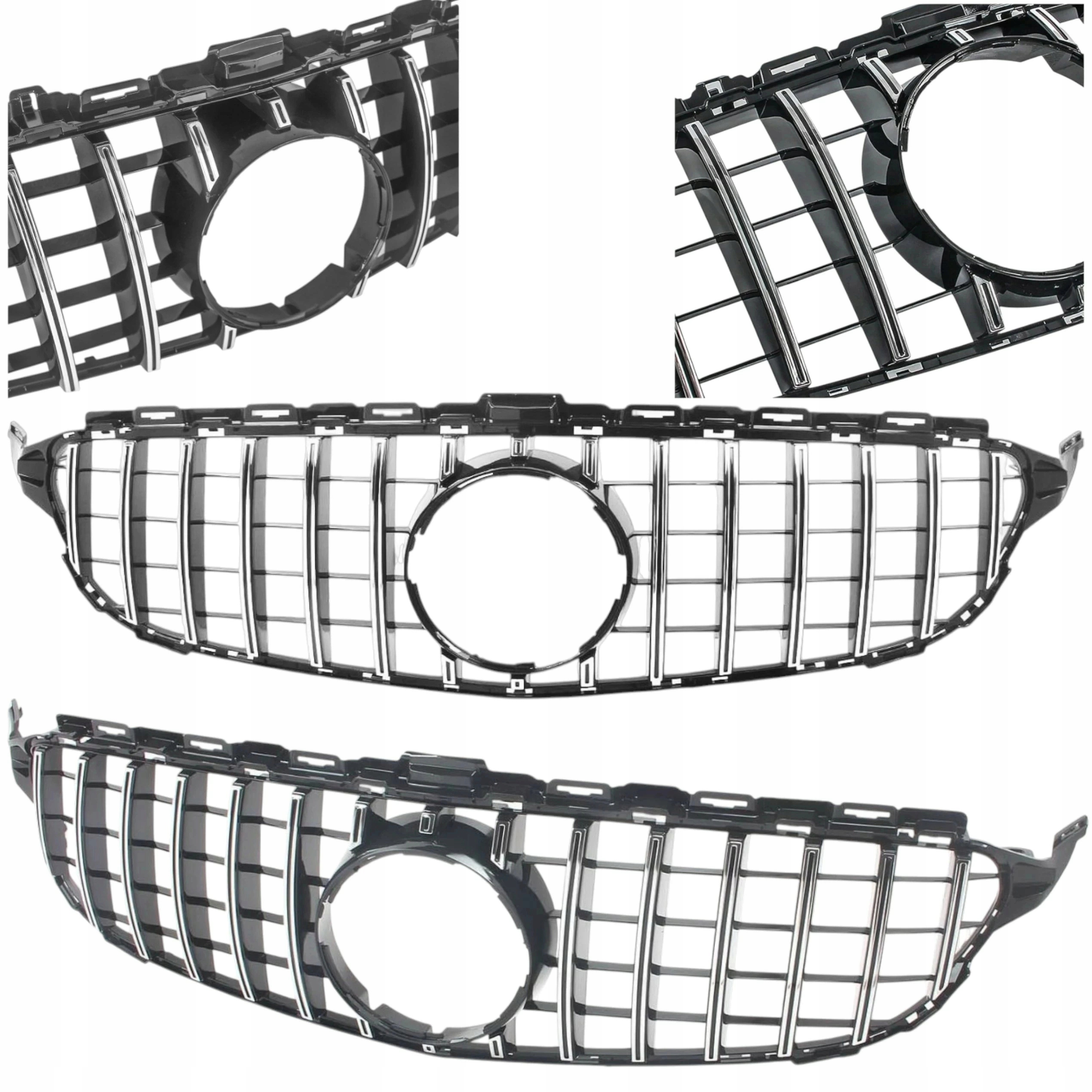 Mercedes C W205 13-18 Gril Atrapa Přední Chladiče Panamericana Chrom