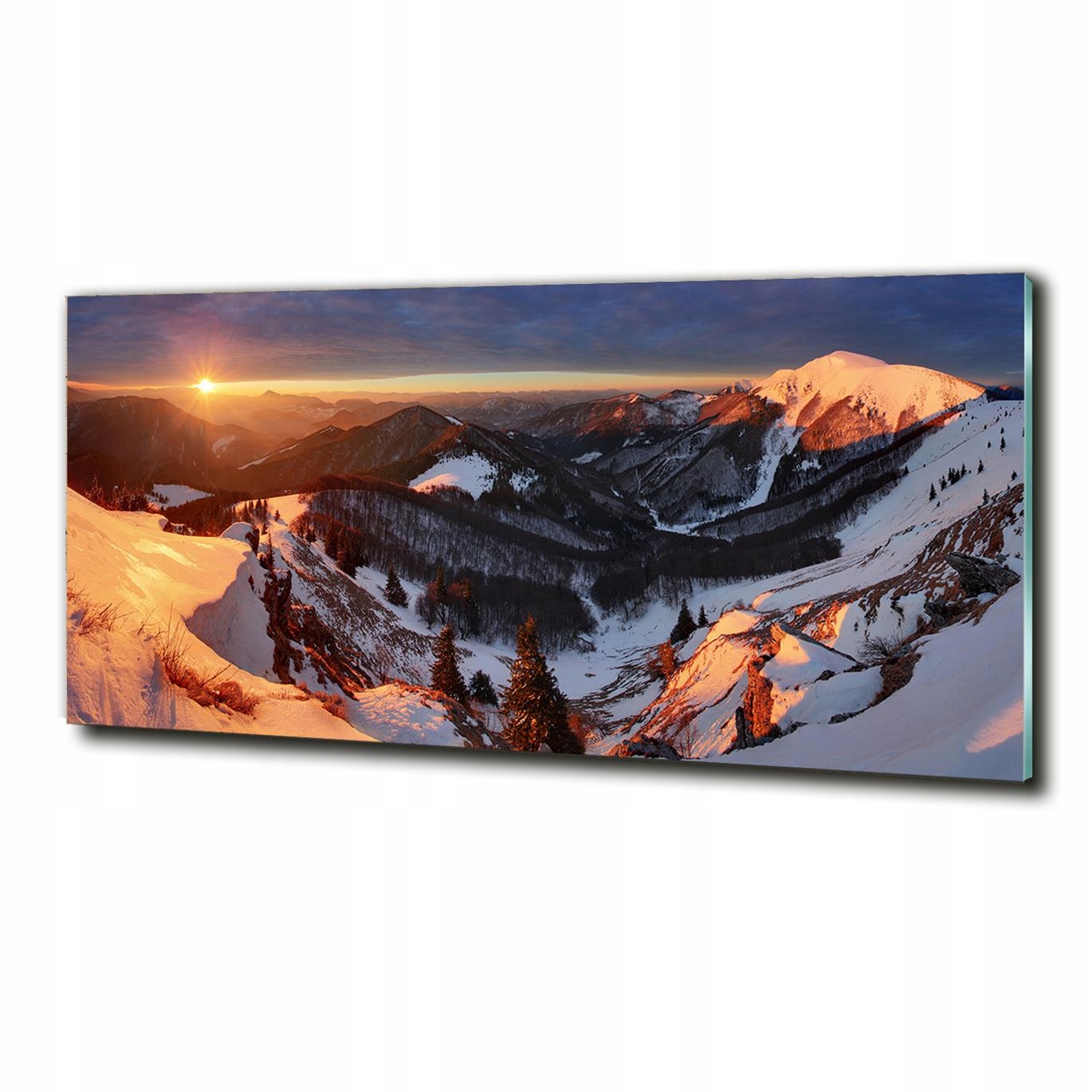 

Drukowany obraz na szkle Zima w górach 125x50