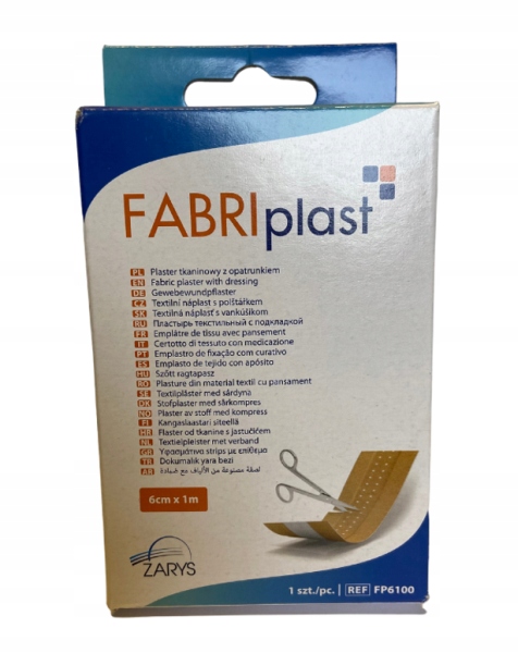 PLASTER TKANINOWY z opatrunkiem do cięcia 6cm x 1m EAN (GTIN) 5907996809196