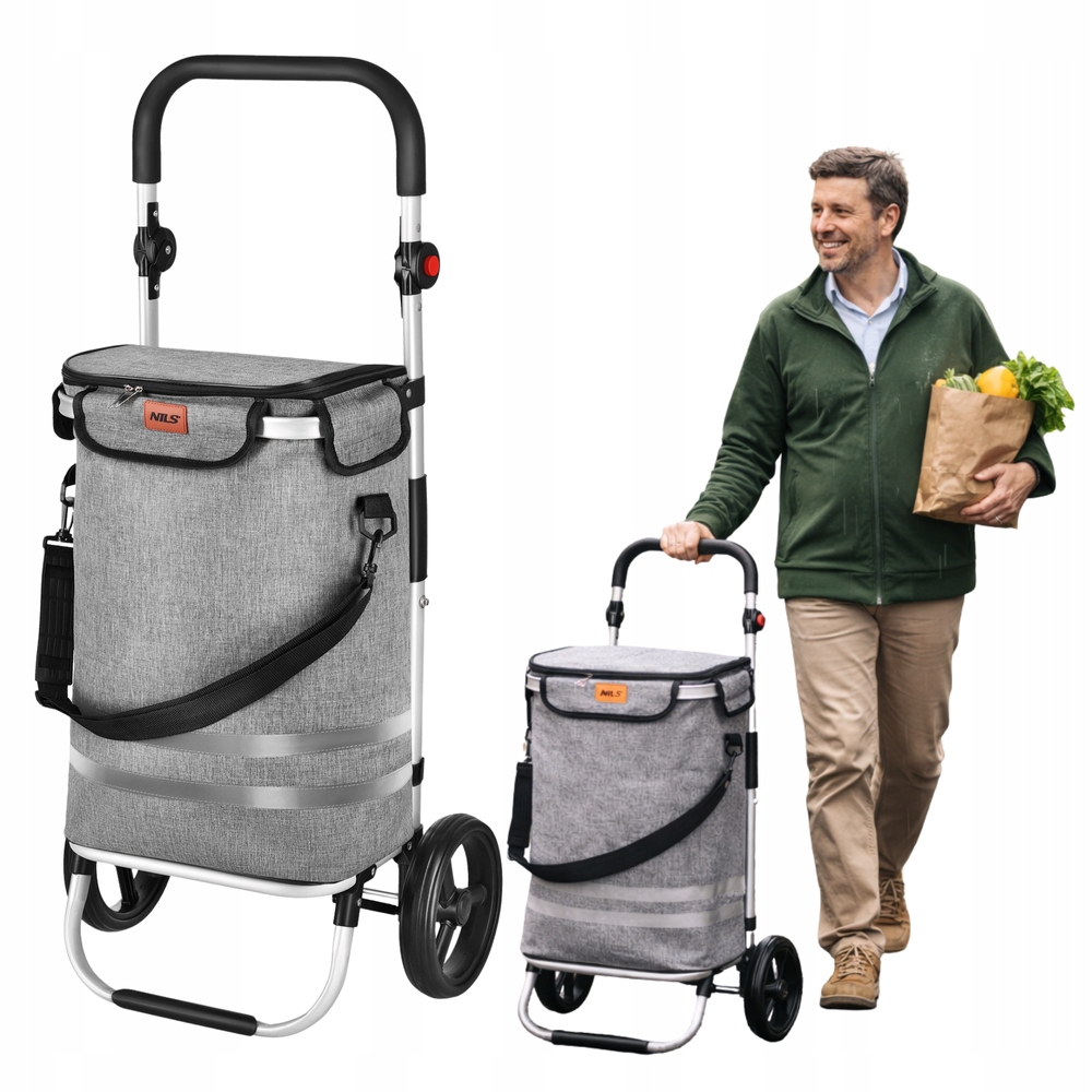 Nákupní vozík, nákupní taška 50 l, skládací, s kolečky, tepelná izolace
