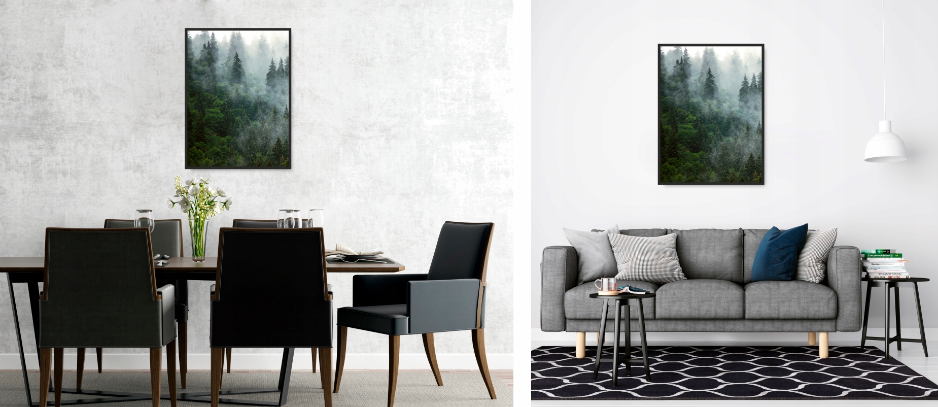 LAS MGŁA ZIELEŃ plakat obraz 21x30 cm obraz #113 Szerokość produktu 21 cm