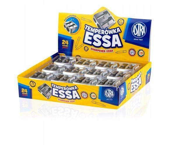 TEMPERÓWKA PODWÓJNA ASTRA ESSA METALOWA SZKOLNA 2 OTWORY STRUGACZKA Materiał metal